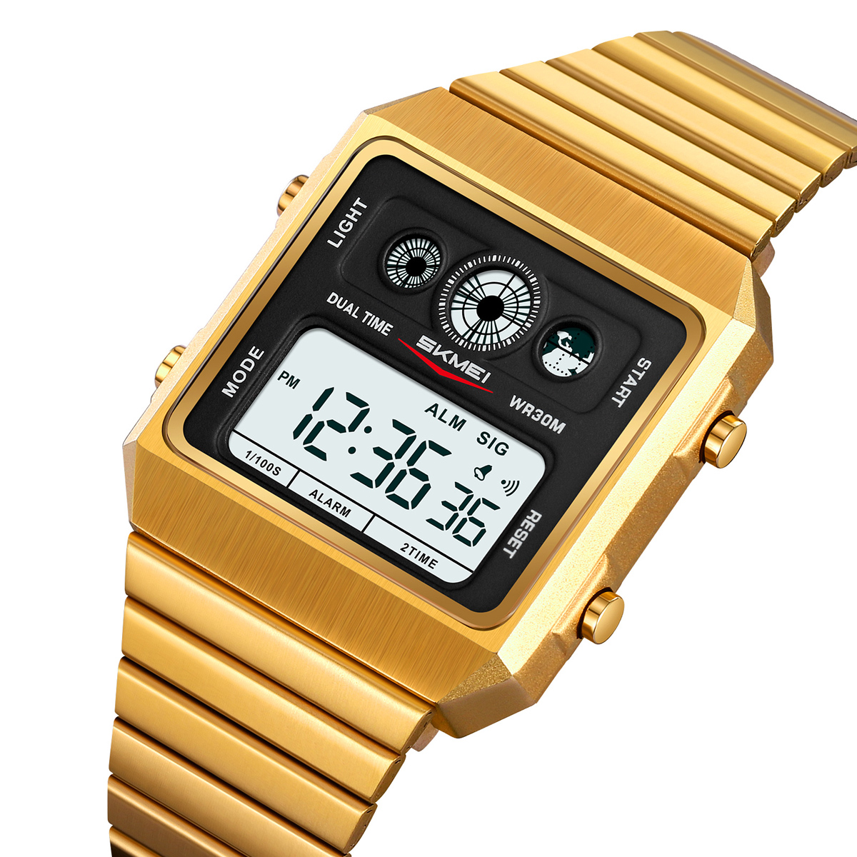 SKMEI 2450 Digital Display Stainless Steel Strap Watch