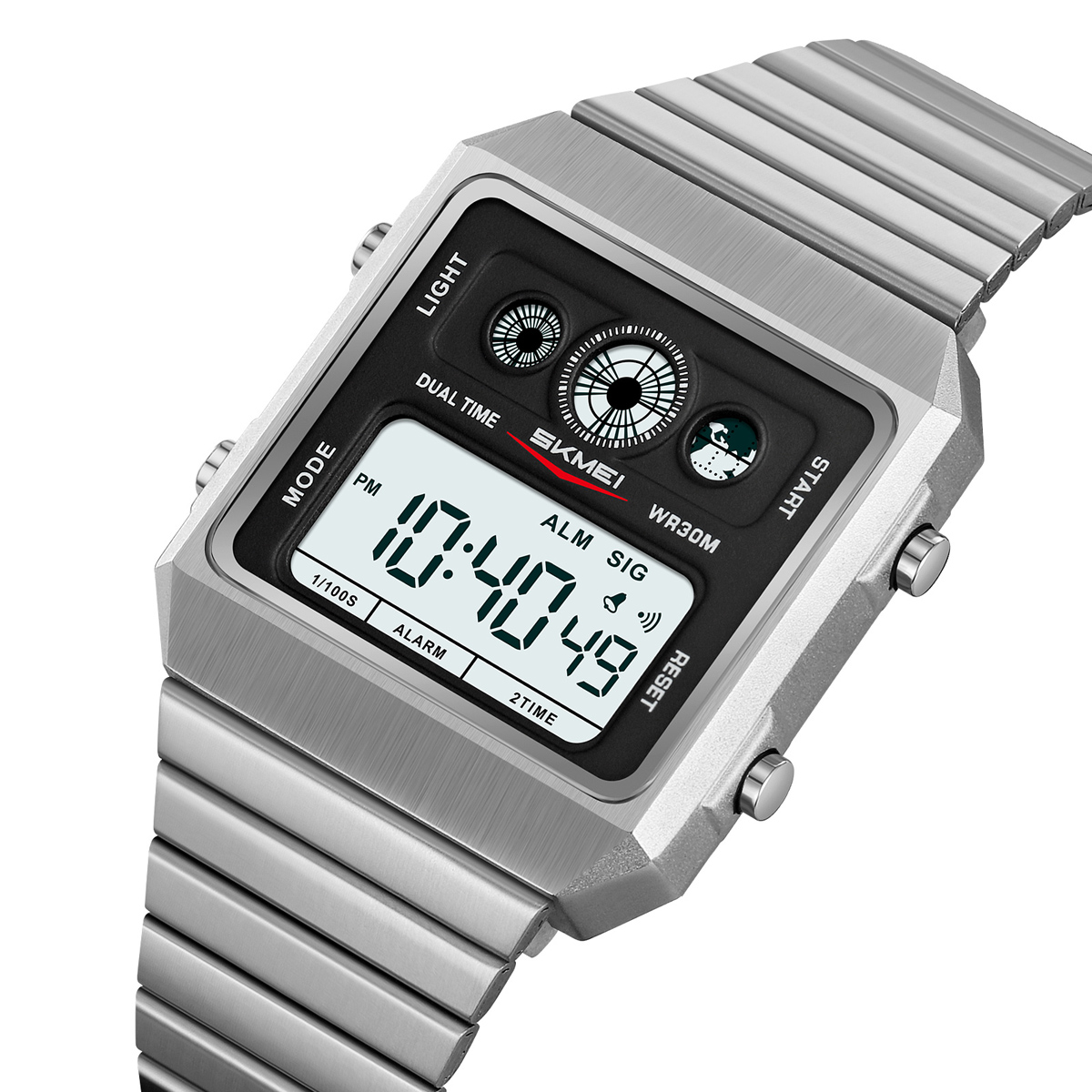 SKMEI 2450 Digital Display Stainless Steel Strap Watch