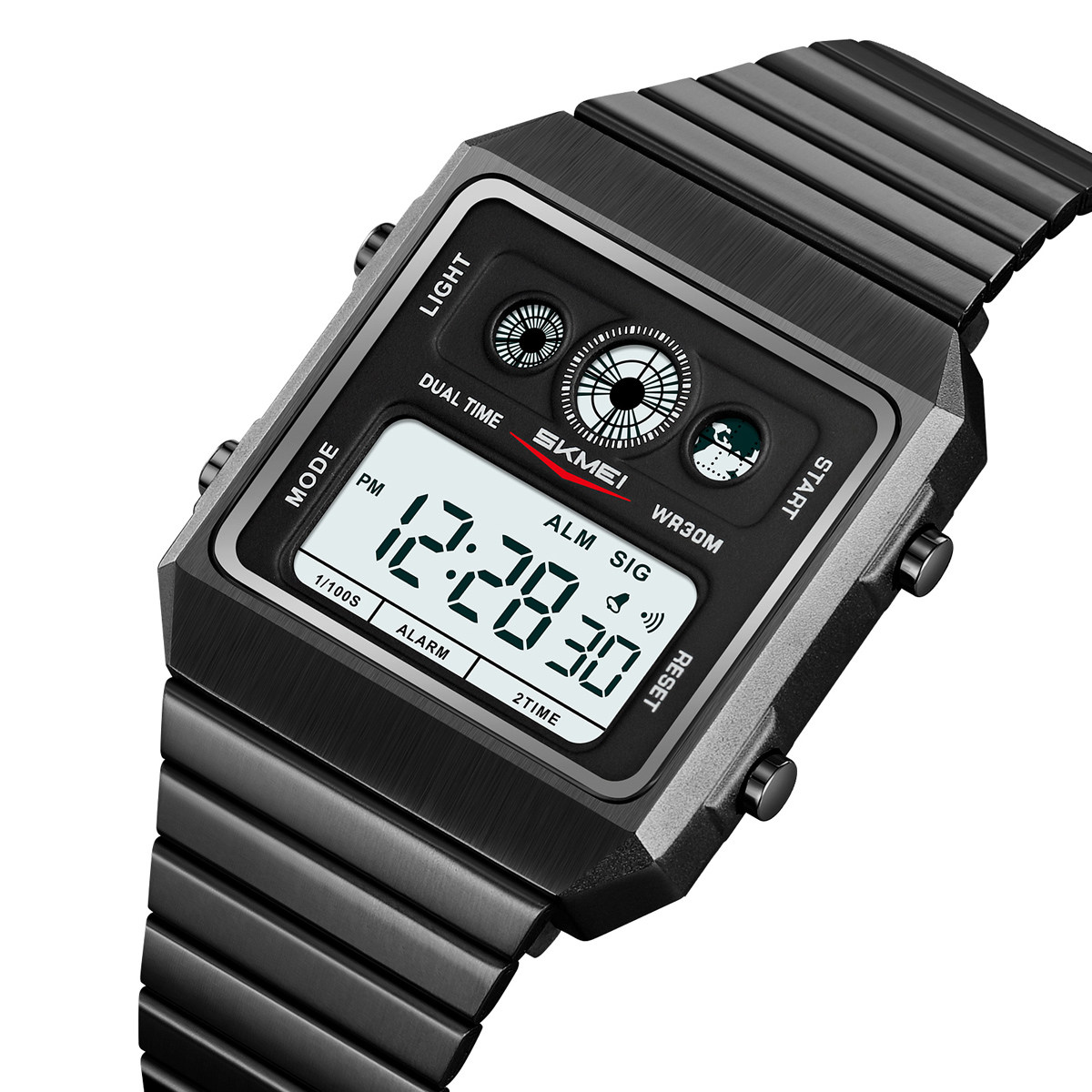 SKMEI 2450 Digital Display Stainless Steel Strap Watch