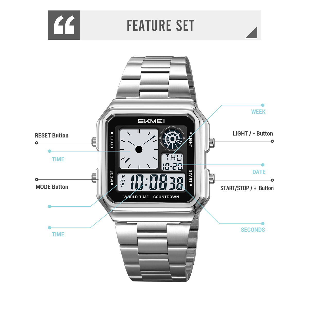 SKMEI 2451 Good Quality Hot Selling Factory Wholesale Multifunction Digital Watch