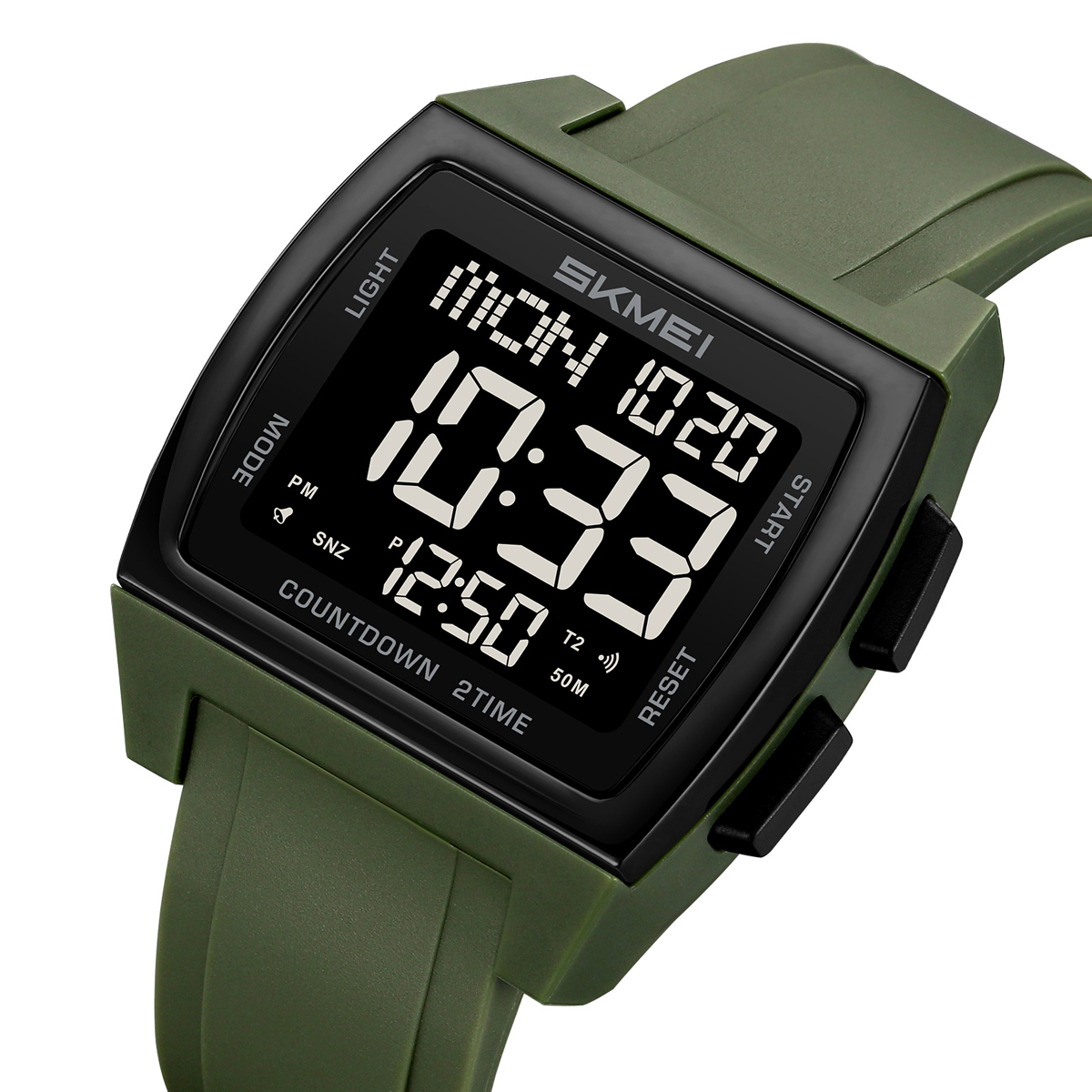 SKMEI 2453 Square Big Numbers Dial Large Face Waterproof Watches