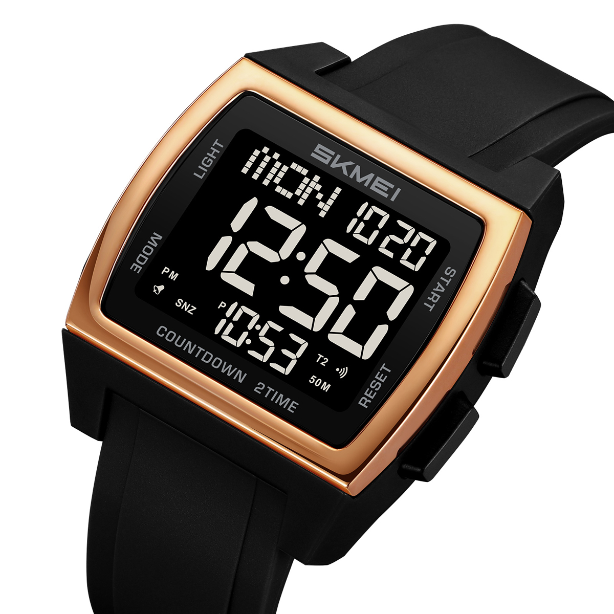 SKMEI 2453 Square Big Numbers Dial Large Face Waterproof Watches