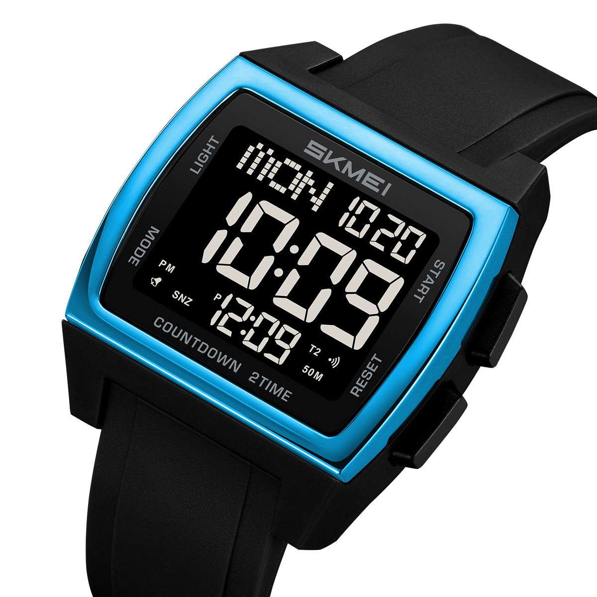 SKMEI 2453 Square Big Numbers Dial Large Face Waterproof Watches