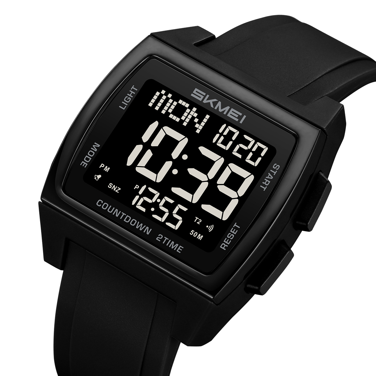 SKMEI 2453 Square Big Numbers Dial Large Face Waterproof Watches