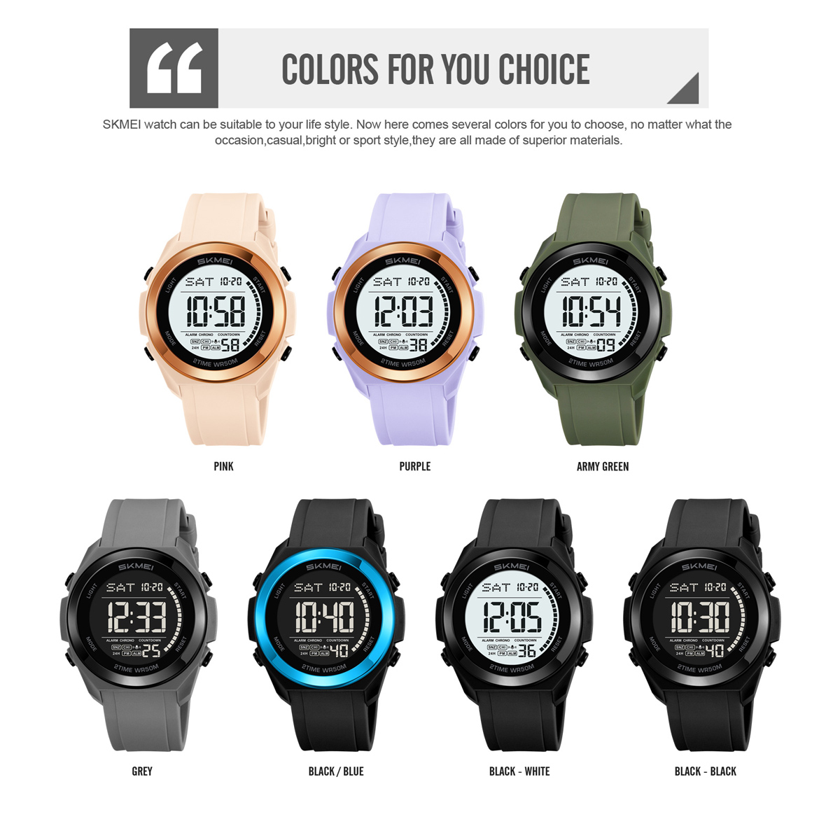 SKMEI 2455 Fashion Wrist Watch Men Wrist Sport Watch