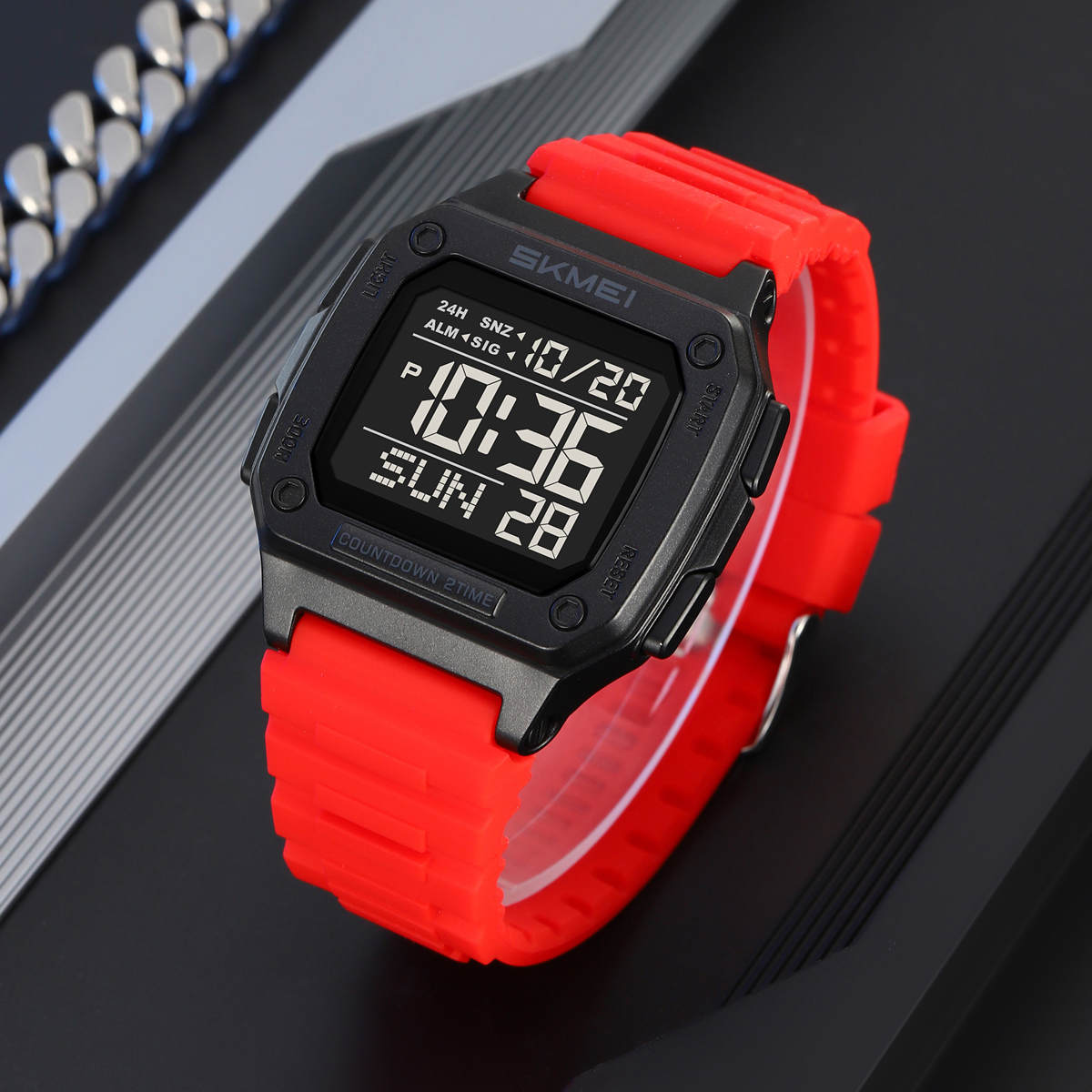 SKMEI 2456 Army Green Electronic Bracelet Watch