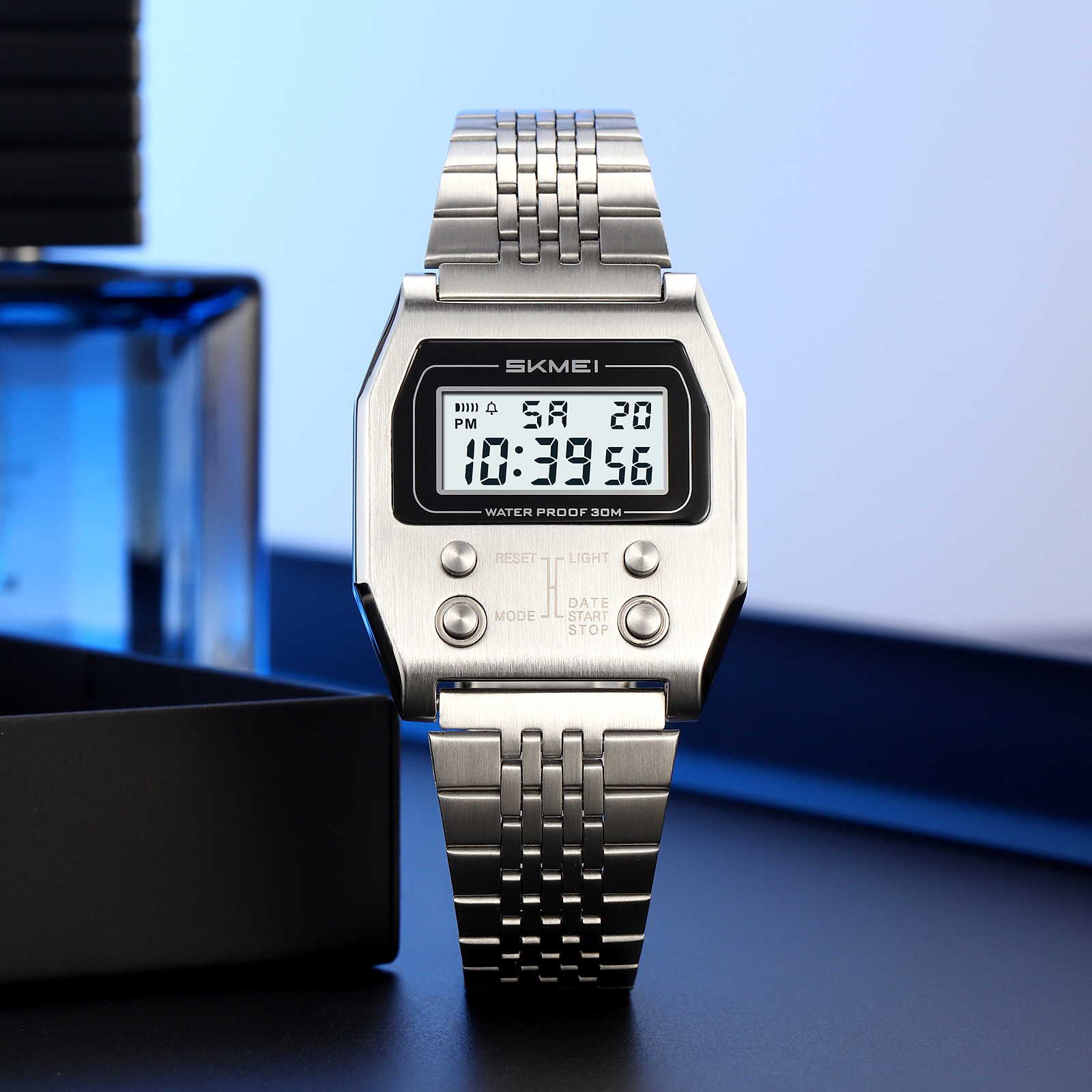 SKMEI 2460 Popular Stainless Steel Sport Watches Digital Watches China Fashion Alarm Relogio