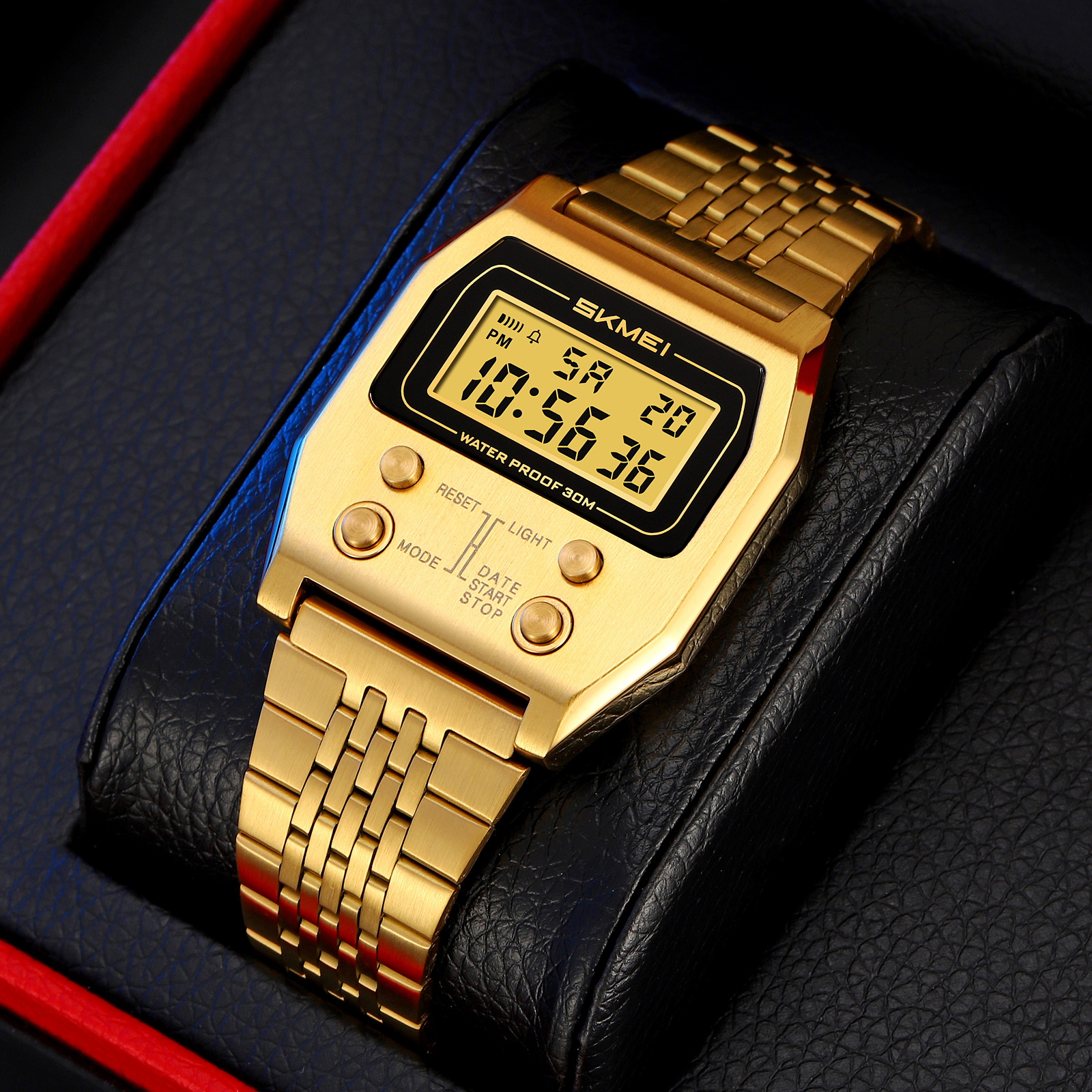 SKMEI 2460 Popular Stainless Steel Sport Watches Digital Watches China Fashion Alarm Relogio