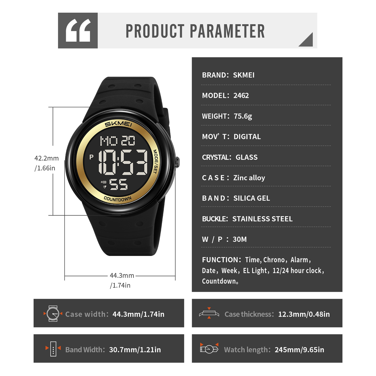SKMEI 2462 NEW DIGITAL WATCH