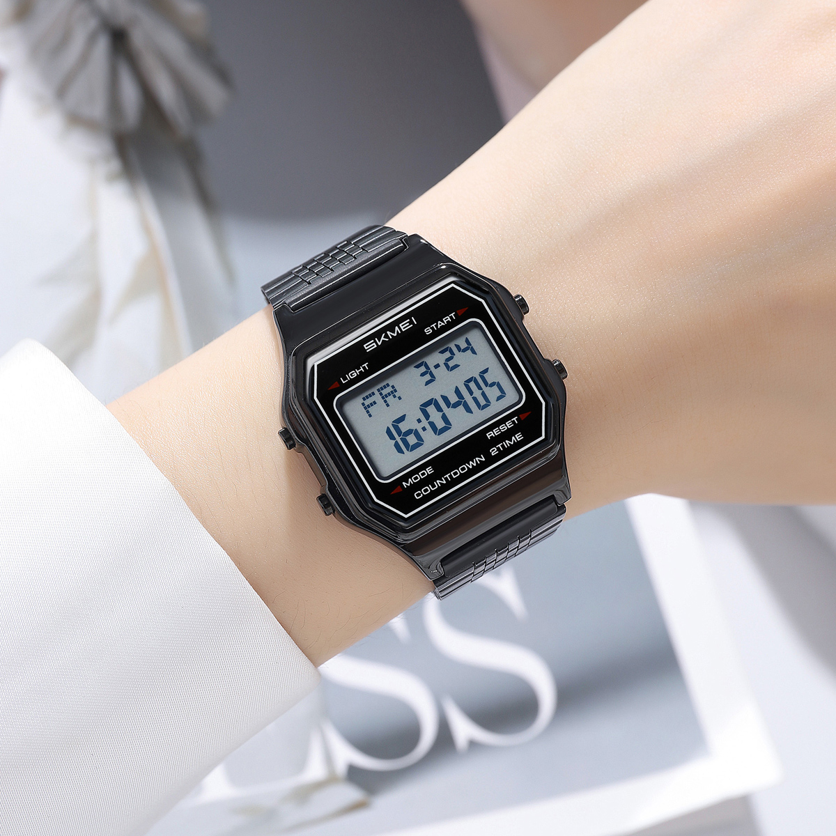 Fashion Brand SKMEI 2465 Top Quality White Style Water Resistant Digital Watch