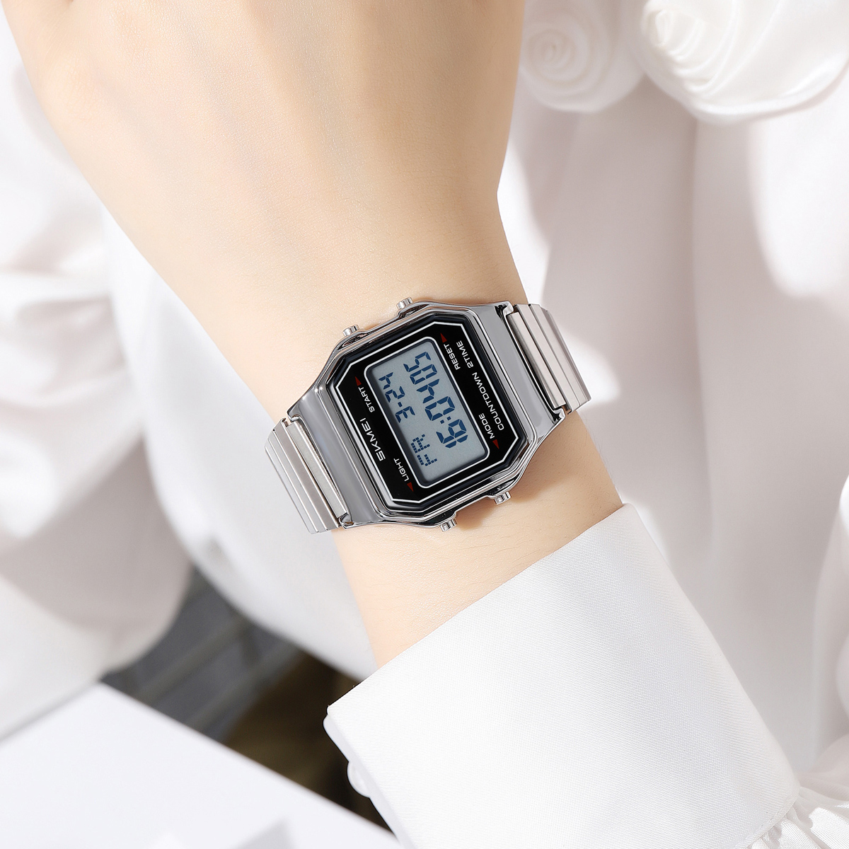 Fashion Brand SKMEI 2465 Top Quality White Style Water Resistant Digital Watch