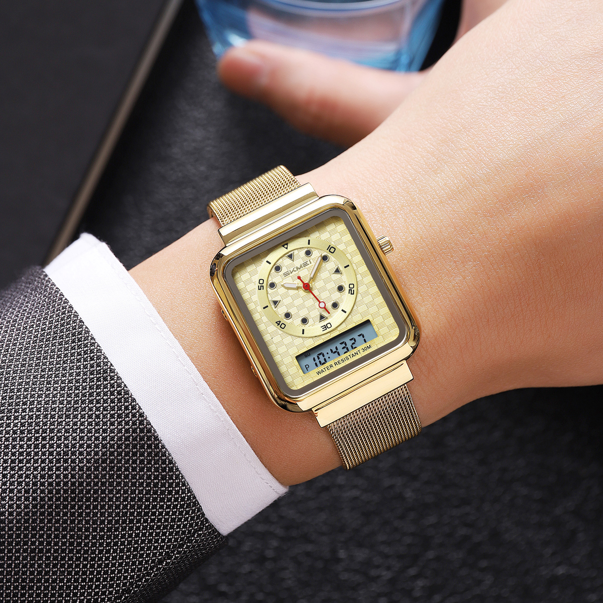 SKMEI 2466 Dual Display Time Quartz Watches for Men Women