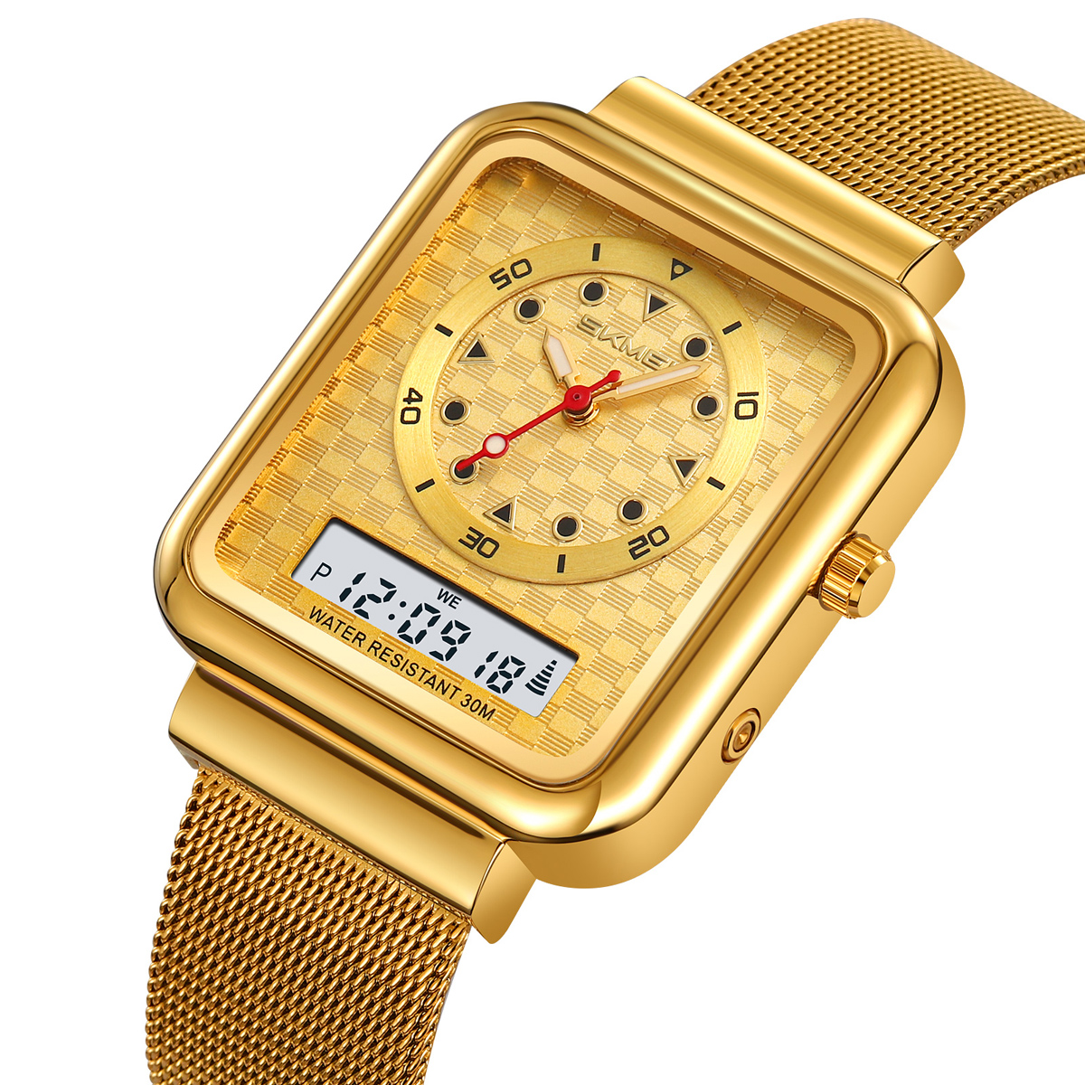 SKMEI 2466 Dual Display Time Quartz Watches for Men Women