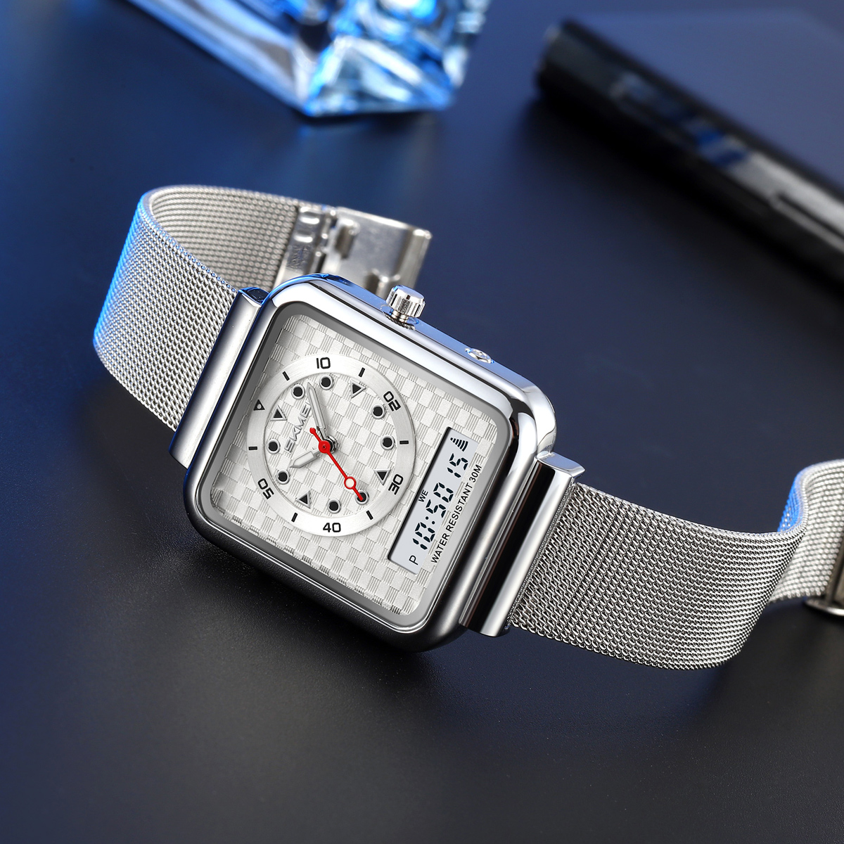 SKMEI 2466 Dual Display Time Quartz Watches for Men Women