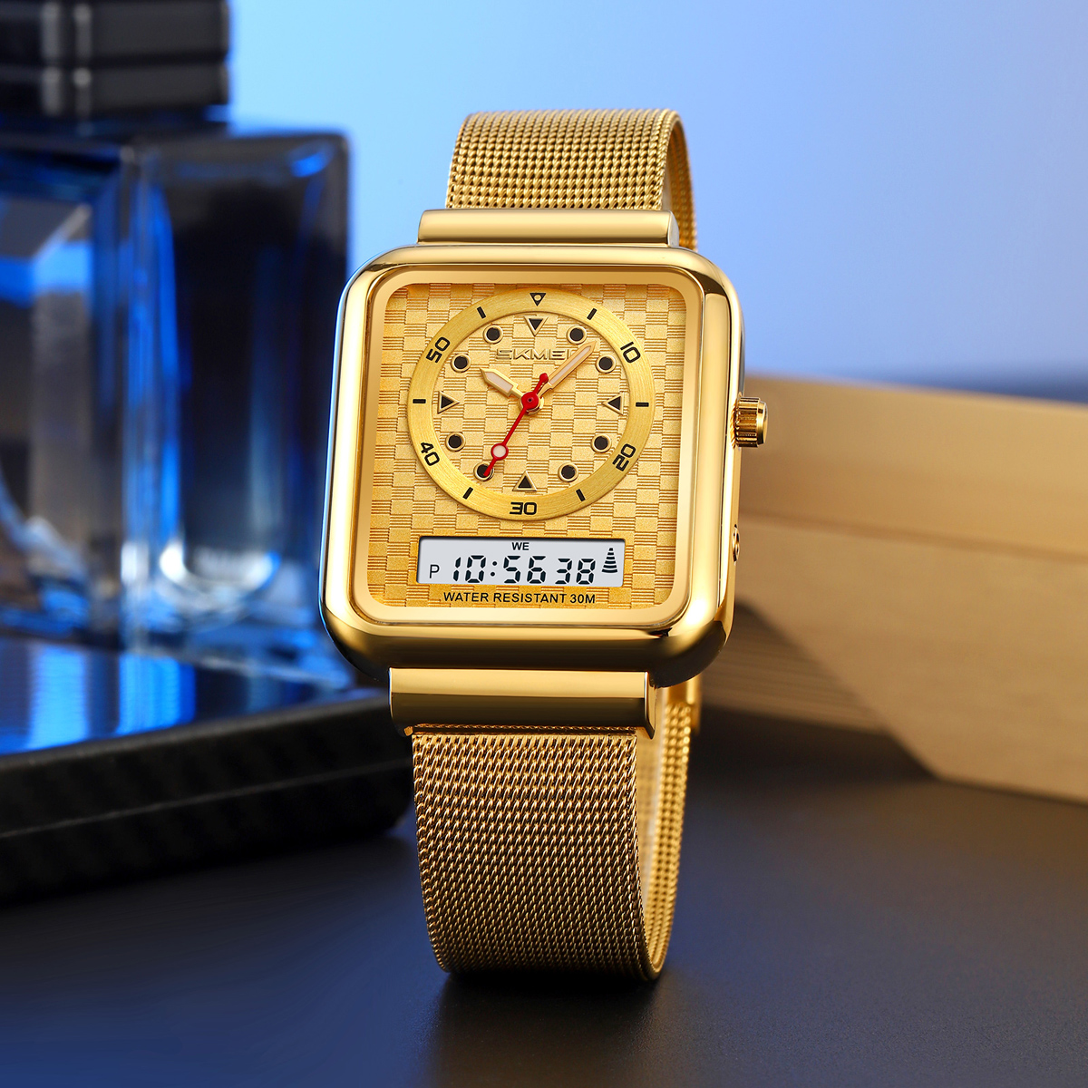 SKMEI 2466 Dual Display Time Quartz Watches for Men Women