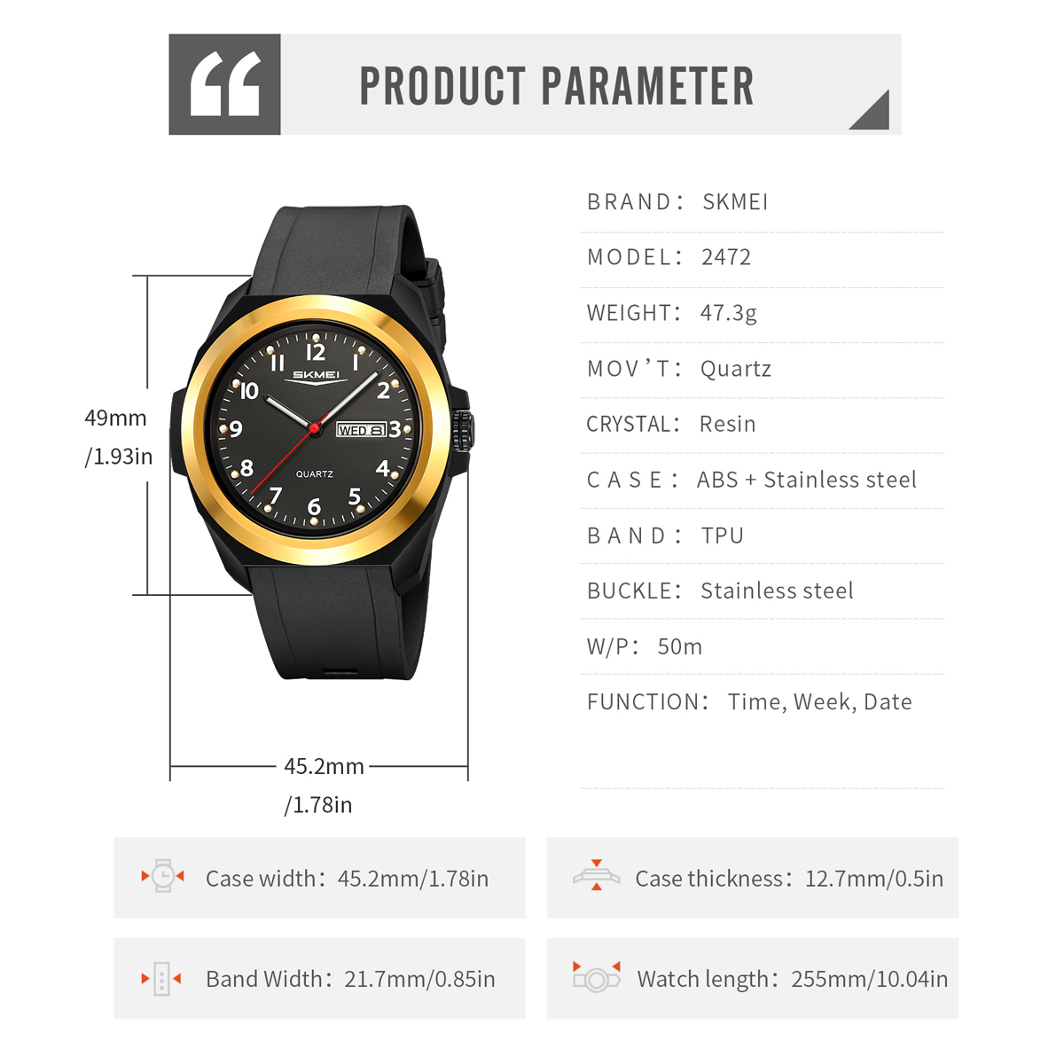 SKMEI 2472 Men's Sport Quartz Watch