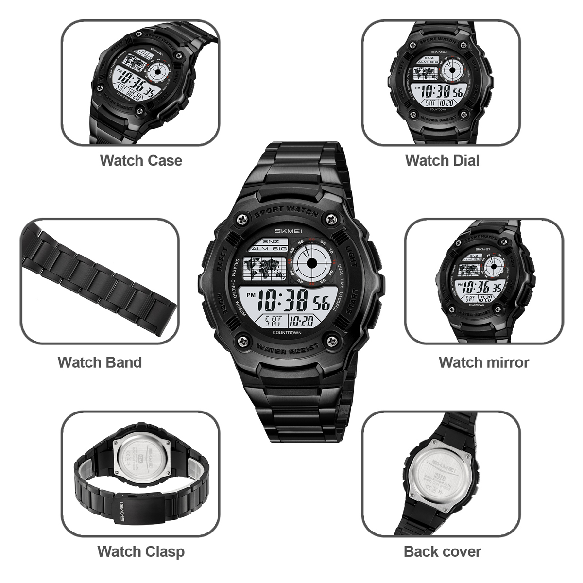 SKMEI 2473 Luxury Business Mens Digital Watch Fashion Electronic