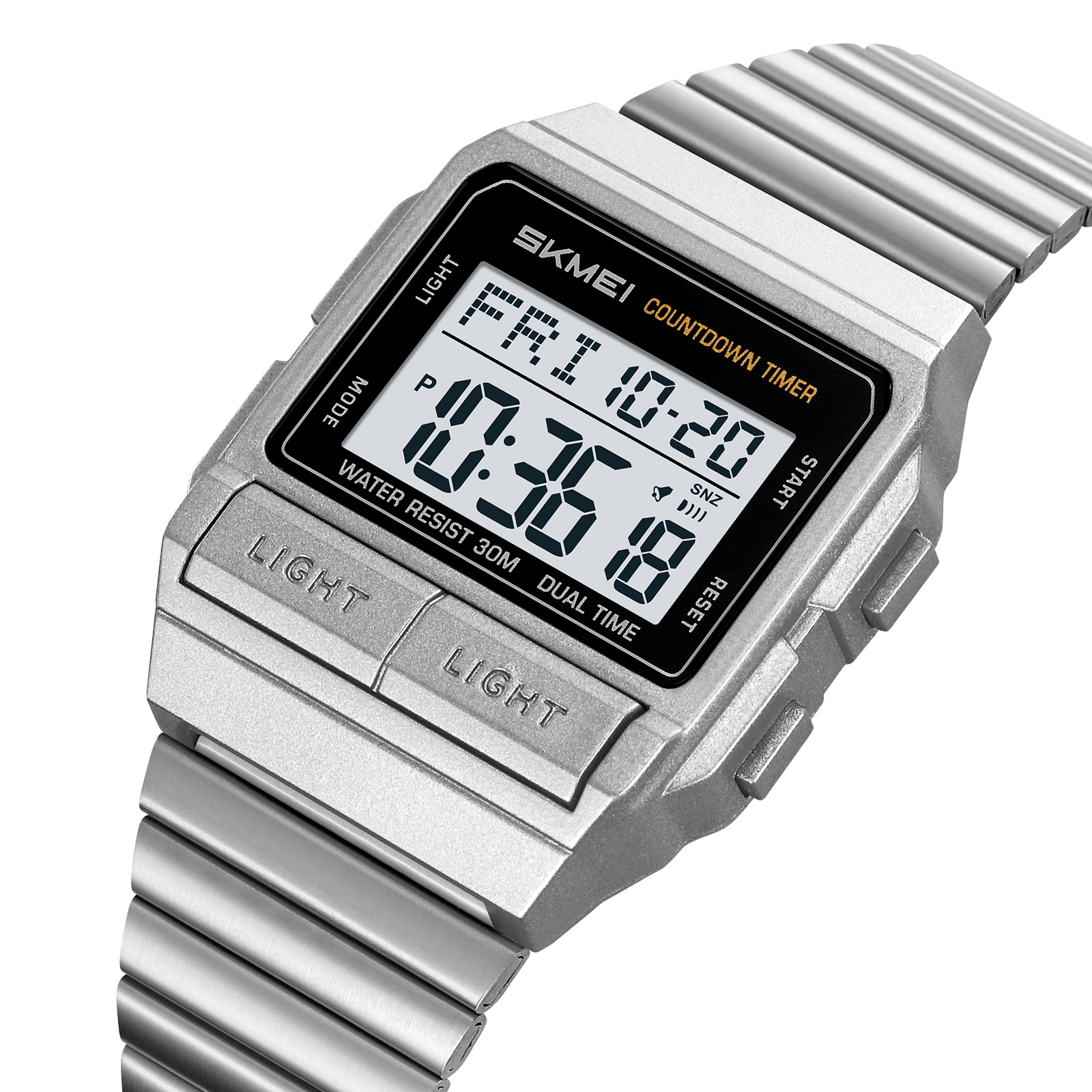 SKMEI 2475 Men's Simple Wristwatch Waterproof Alarm Luminous Spring Band