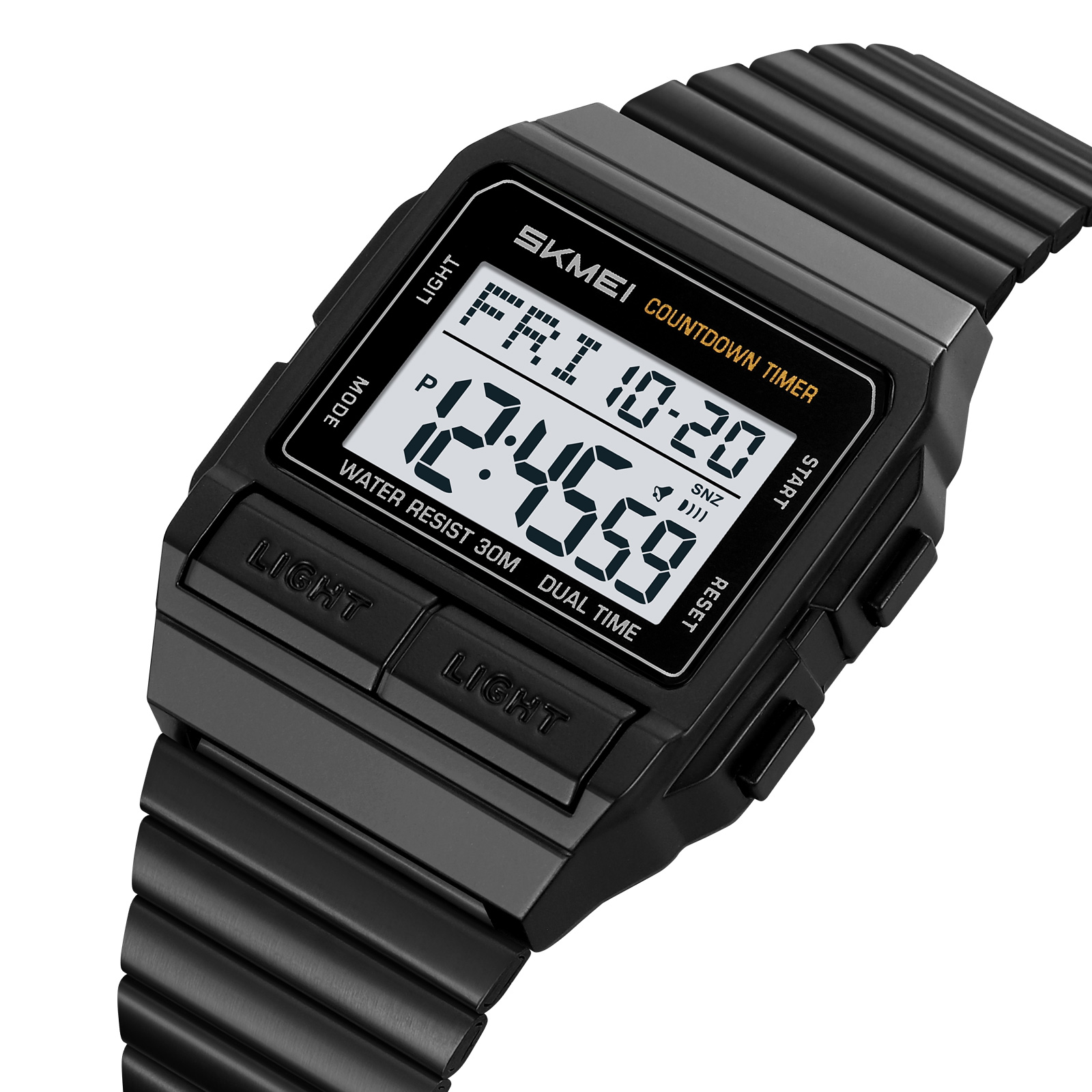 SKMEI 2475 Men's Simple Wristwatch Waterproof Alarm Luminous Spring Band