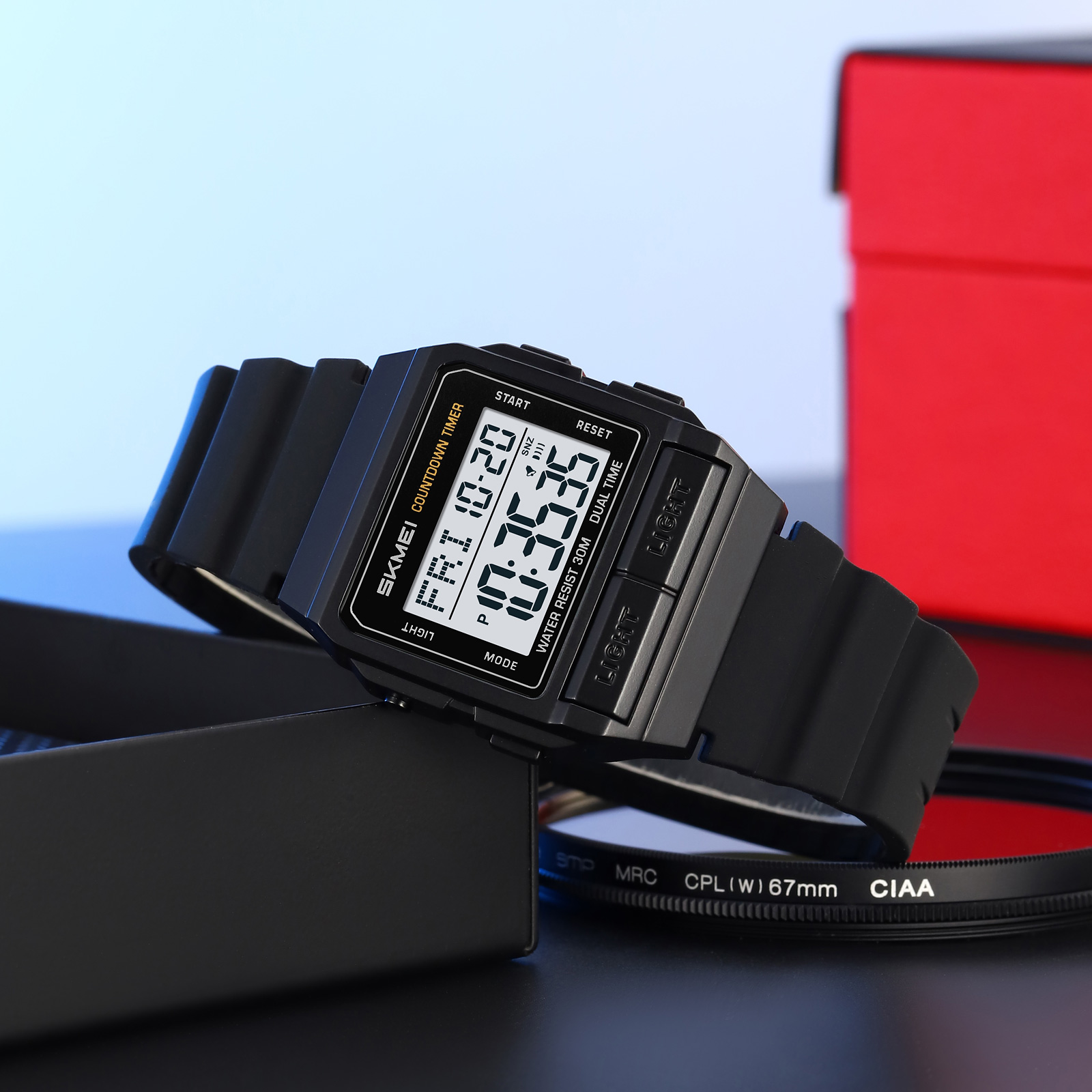 SKMEI 2475 Men's Simple Wristwatch Waterproof Alarm Luminous Spring Band