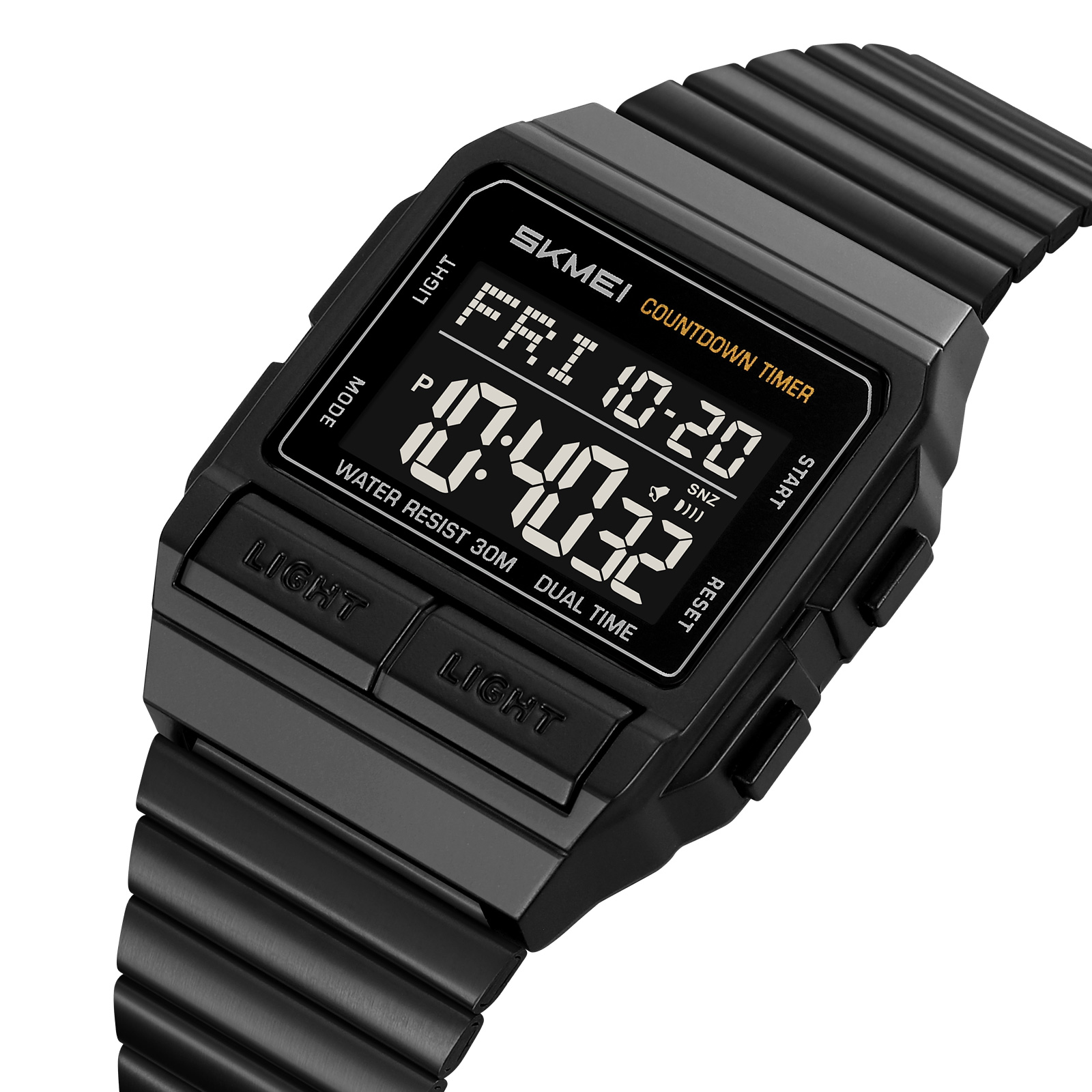 SKMEI 2475 Men's Simple Wristwatch Waterproof Alarm Luminous Spring Band