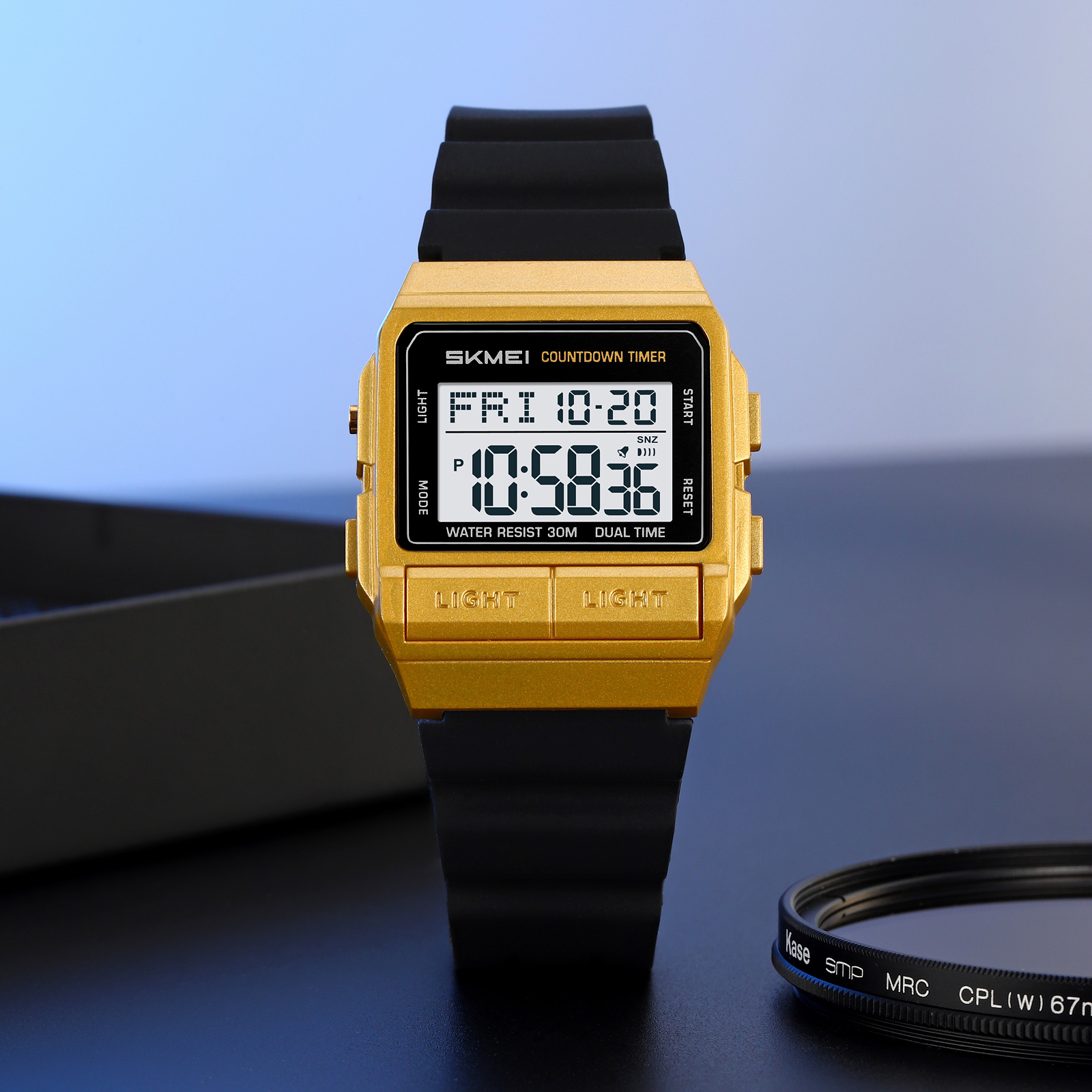 SKMEI 2475 Men's Simple Wristwatch Waterproof Alarm Luminous Spring Band