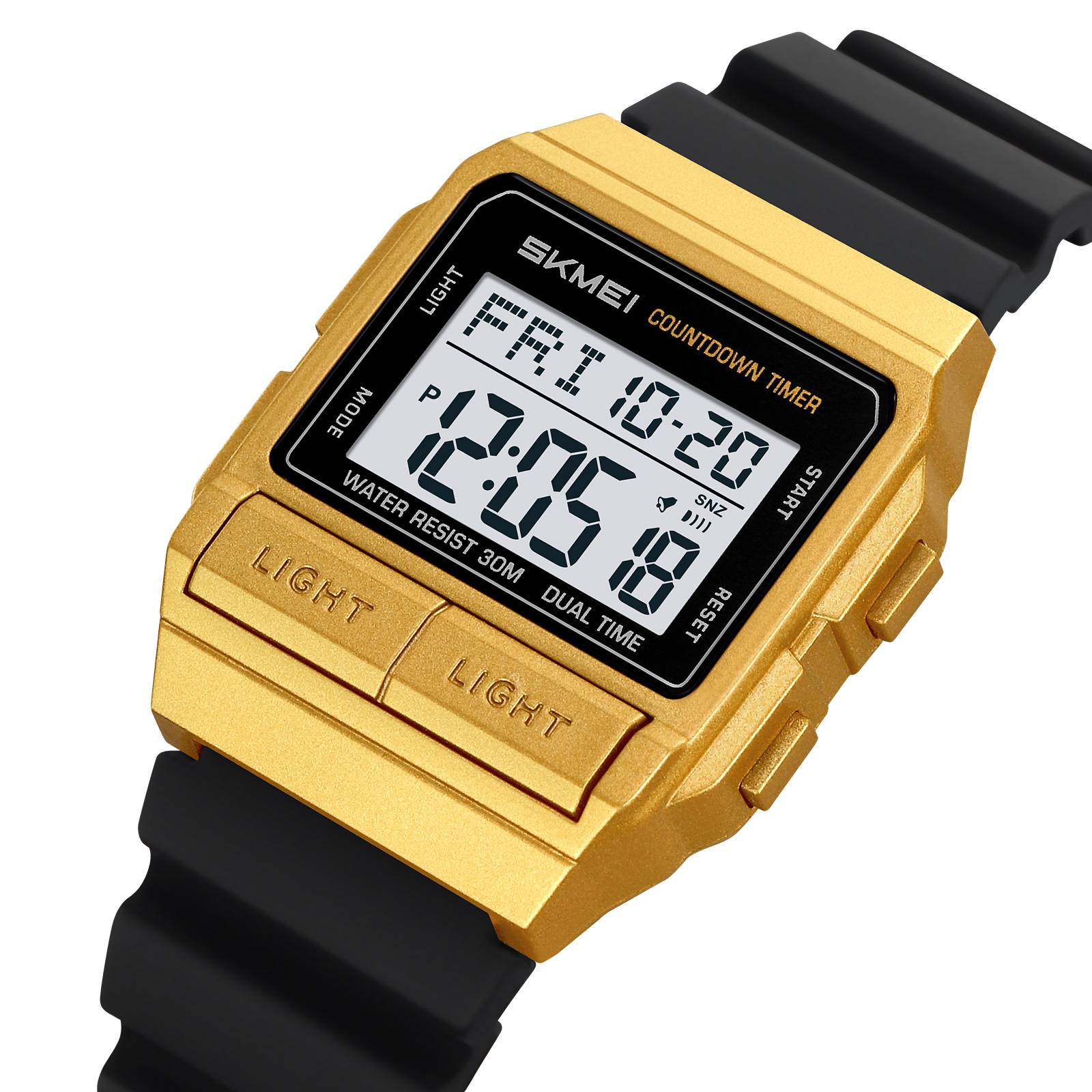 SKMEI 2475 Men's Simple Wristwatch Waterproof Alarm Luminous Spring Band