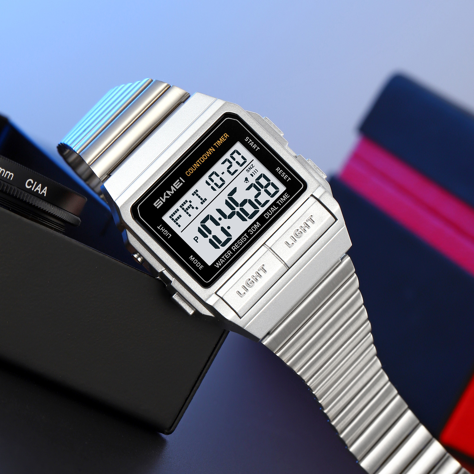 SKMEI 2475 Men's Simple Wristwatch Waterproof Alarm Luminous Spring Band