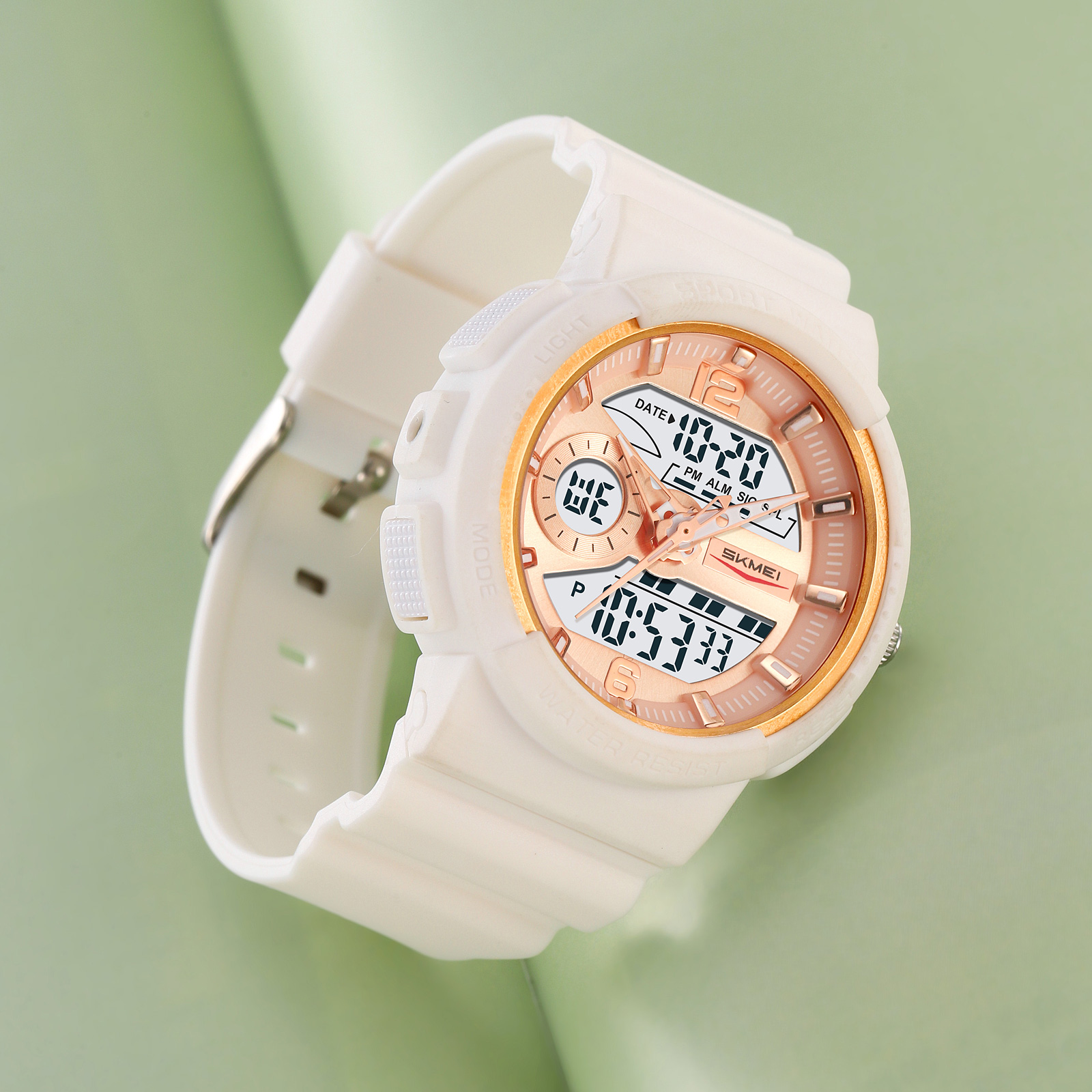 SKMEI 2477 Female Waterproof Chronograph Design Analog Digital Watches 