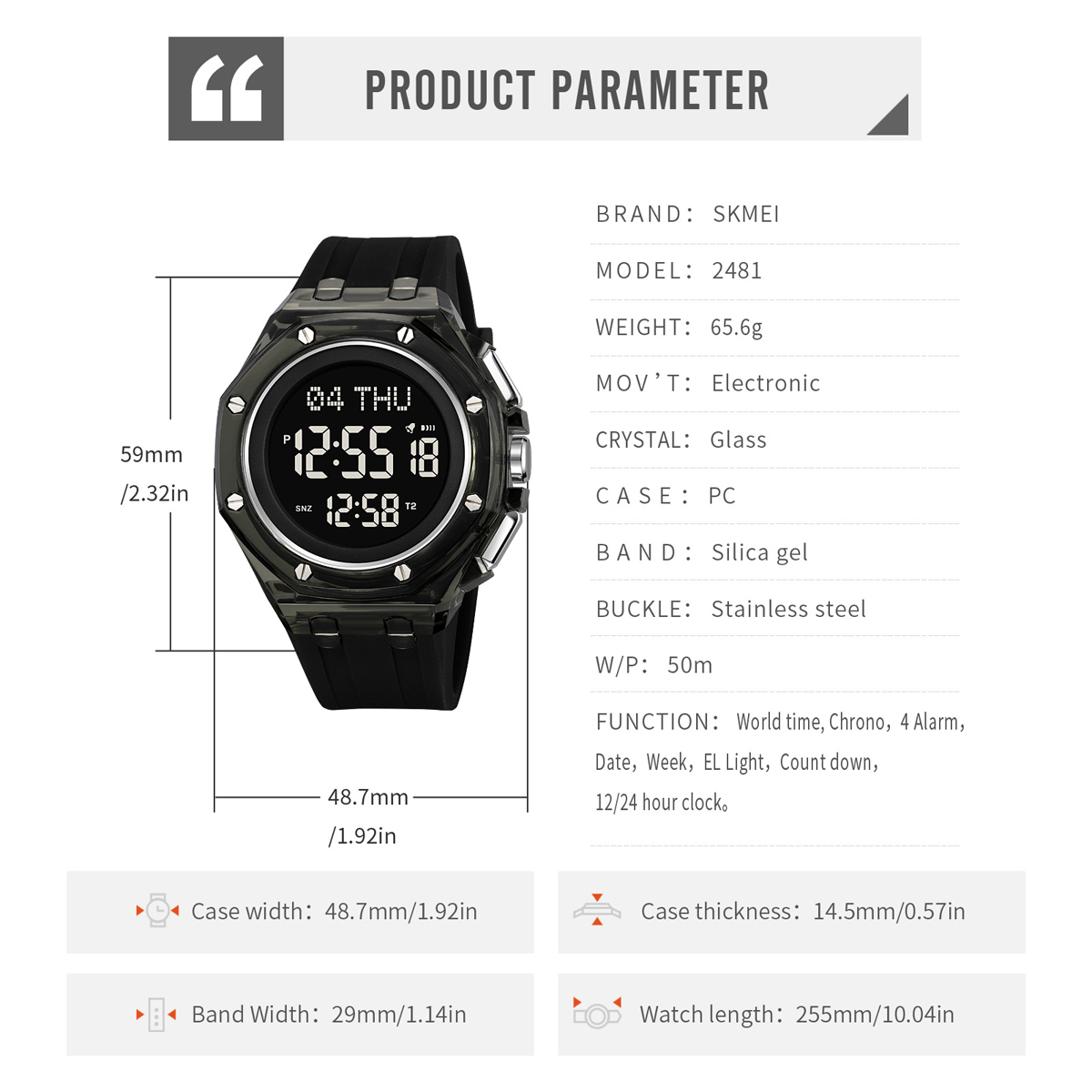 Skmei 2481 Elegance OEM Men Digital Watch