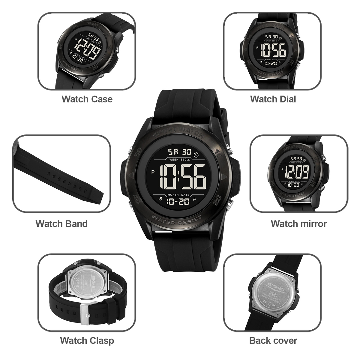 Skmei Original Factory Men's Model 2485 Sport Digital Black Classic Watch