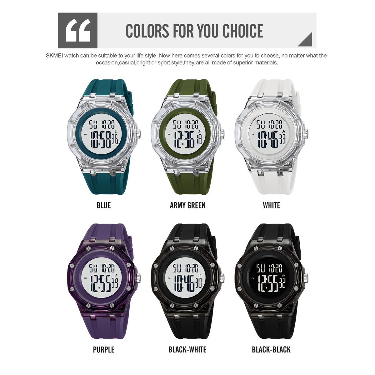 SKMEI 2489 Sport Outdoor Silicone Strap Watch