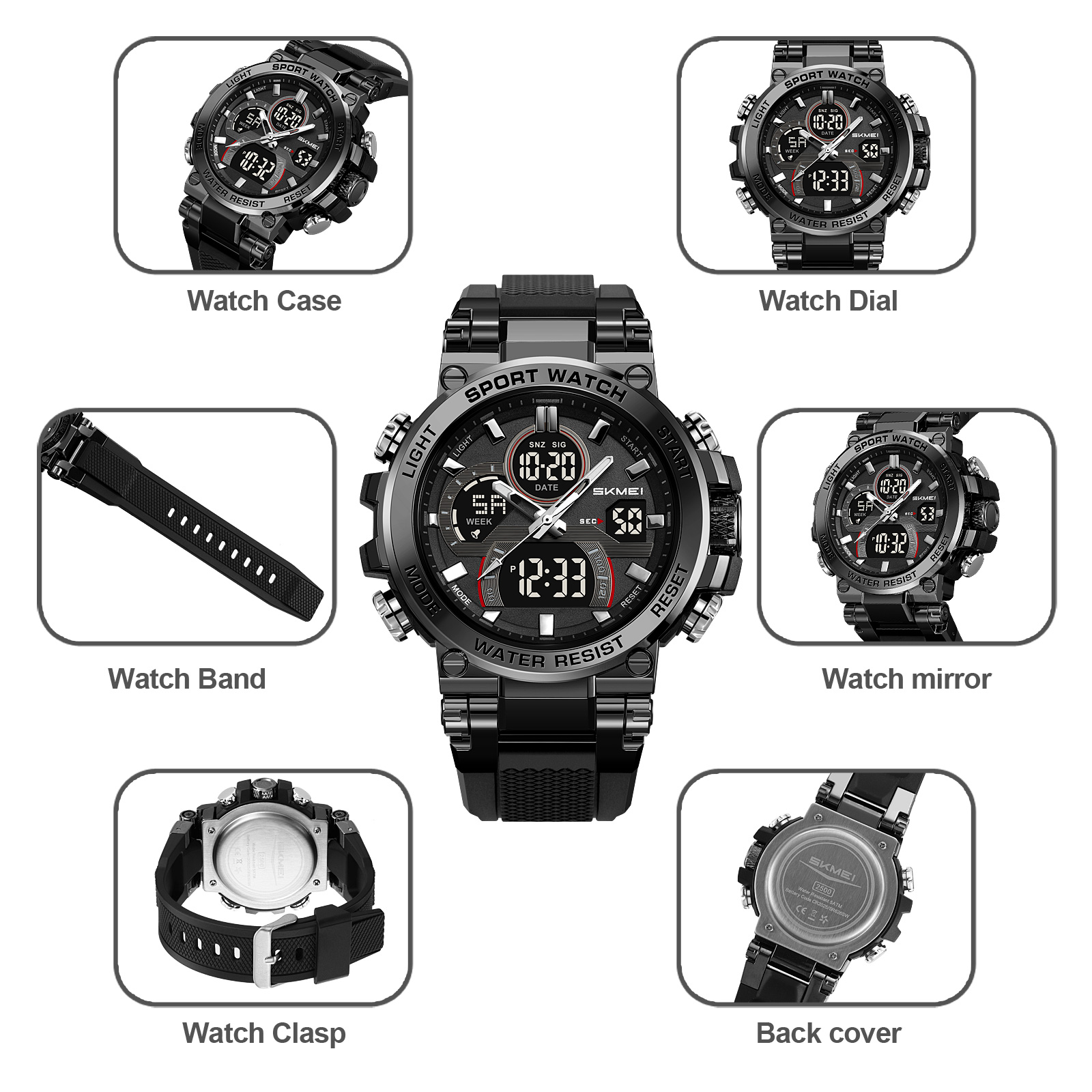 SKMEI ANALOG DIGITAL BIG WATCH 2500