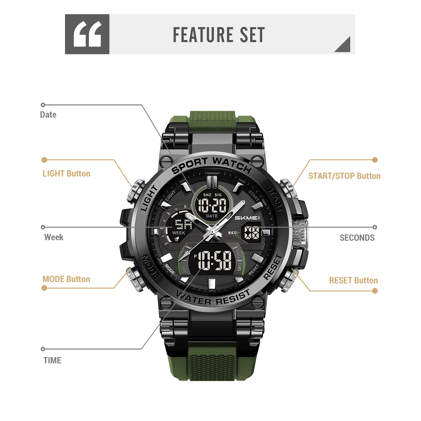 SKMEI ANALOG DIGITAL BIG WATCH 2500