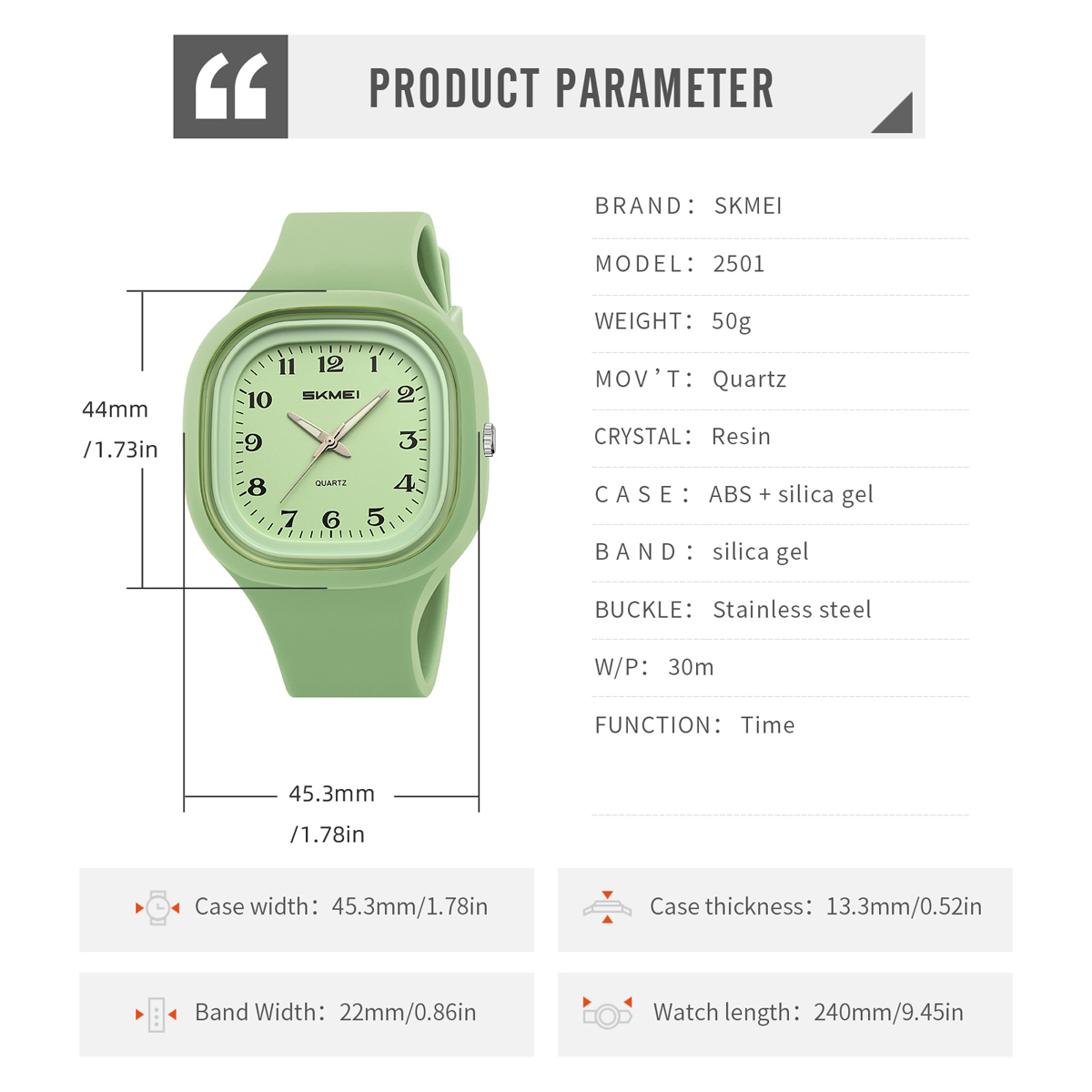 SKMEI 2501 Fashion new product simple casual watch