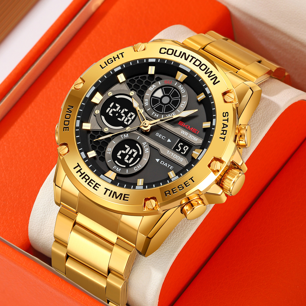 SKMEI 2502 Fashion Waterproof Dual Display Men Sport Relojes Wrist Digital Watch