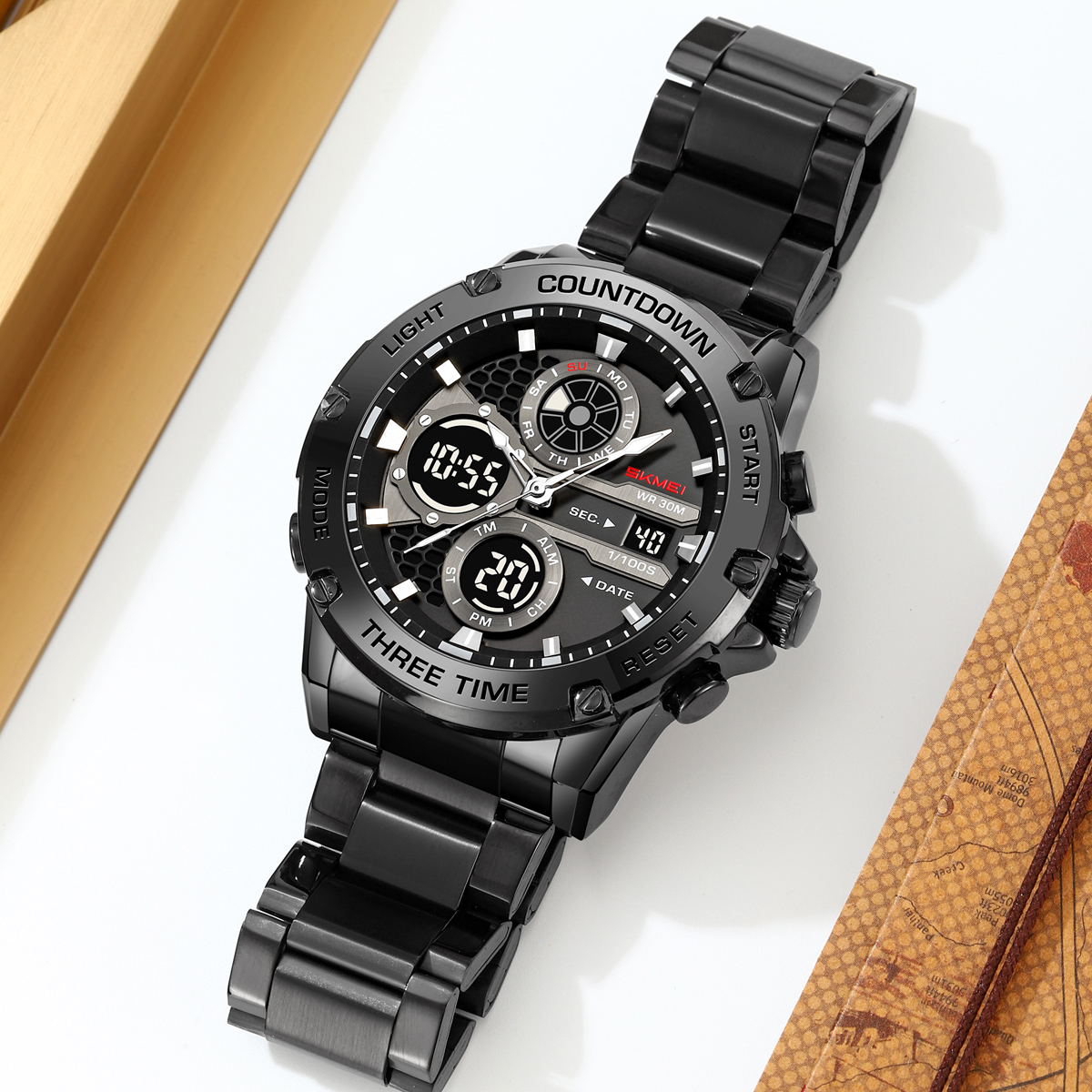 SKMEI 2502 Fashion Waterproof Dual Display Men Sport Relojes Wrist Digital Watch