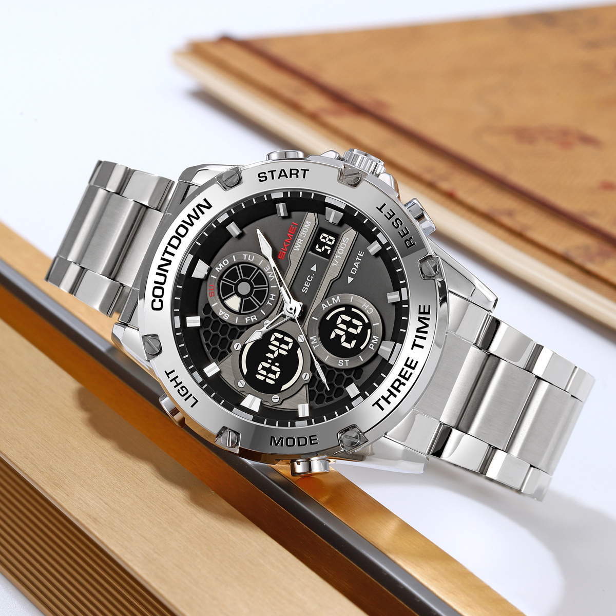 SKMEI 2502 Fashion Waterproof Dual Display Men Sport Relojes Wrist Digital Watch