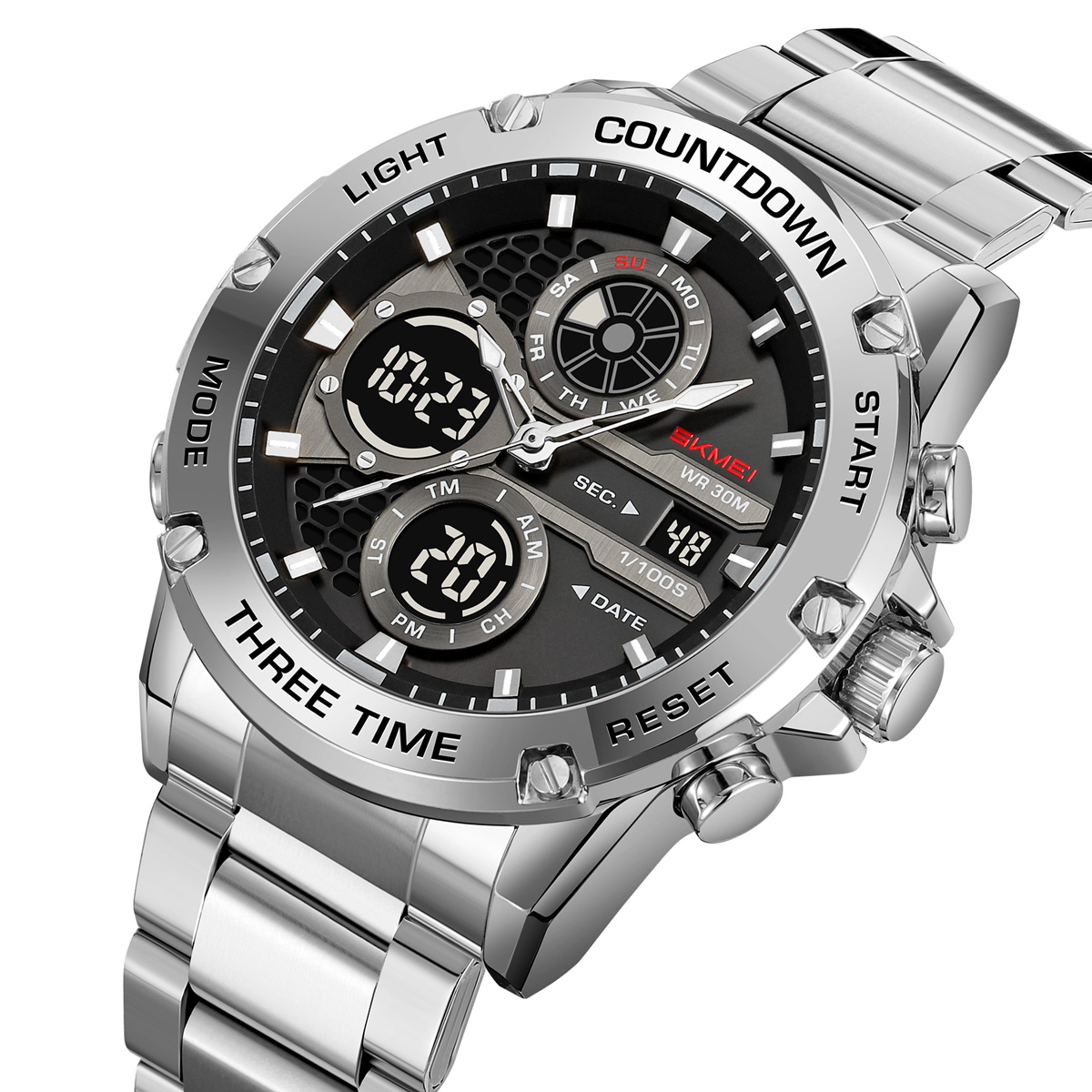 SKMEI 2502 Fashion Waterproof Dual Display Men Sport Relojes Wrist Digital Watch