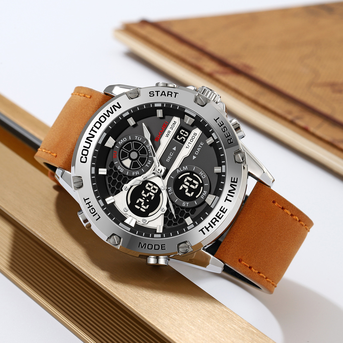 SKMEI 2502 Fashion Waterproof Dual Display Men Sport Relojes Wrist Digital Watch