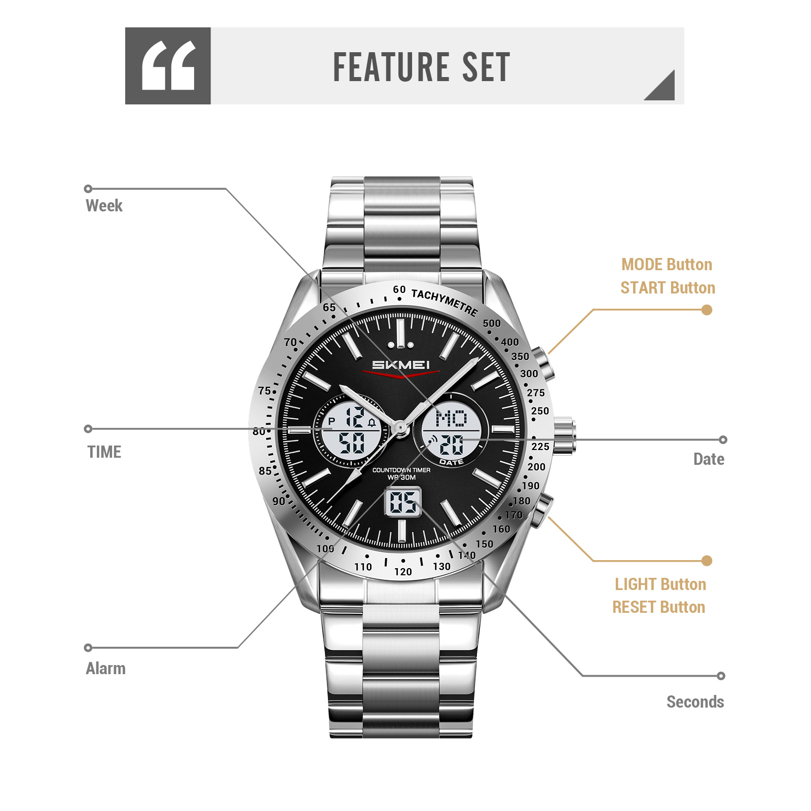 SKMEI 2503 Digital Analog Watch New