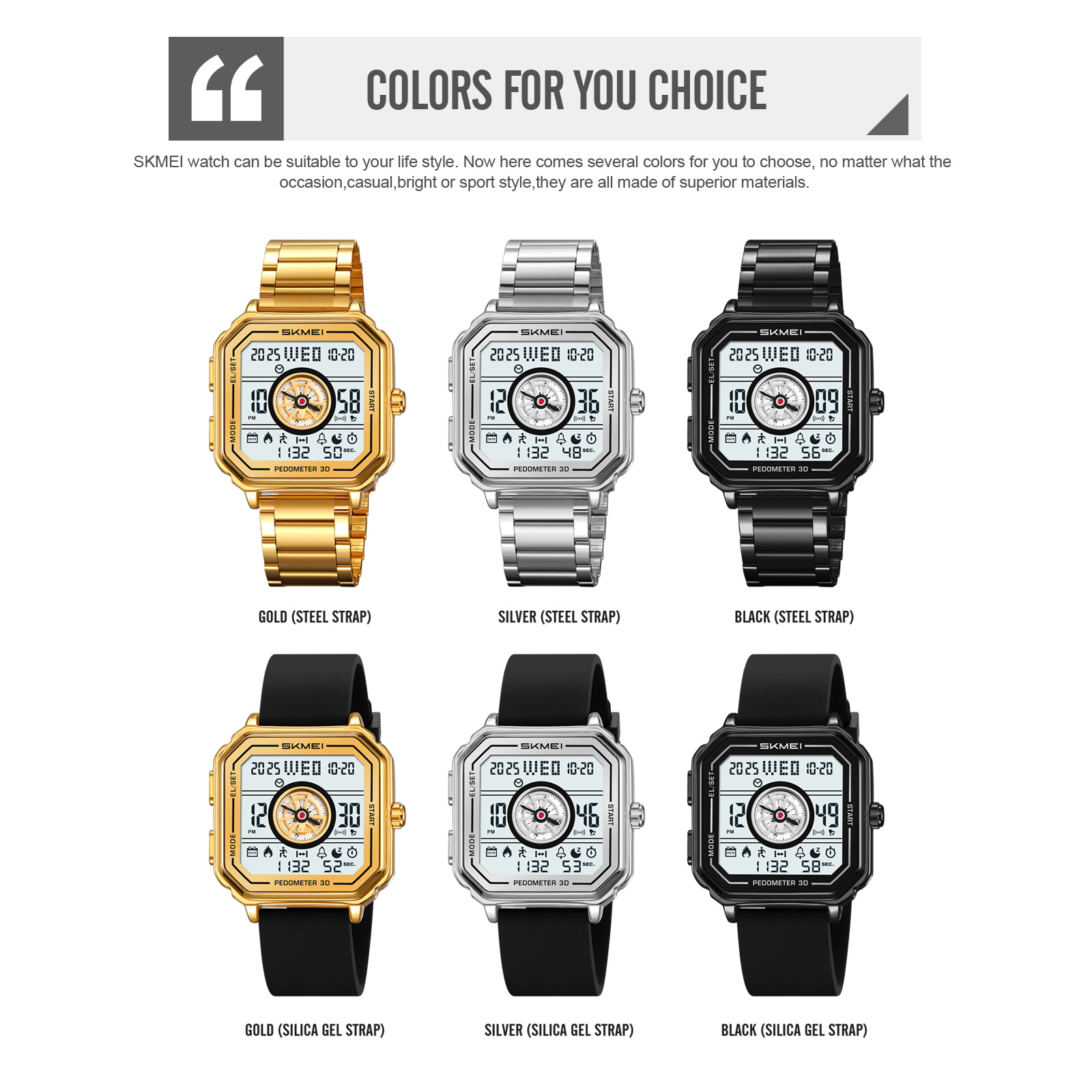 SKMEI 2507 METAL DIGITAL WATCH