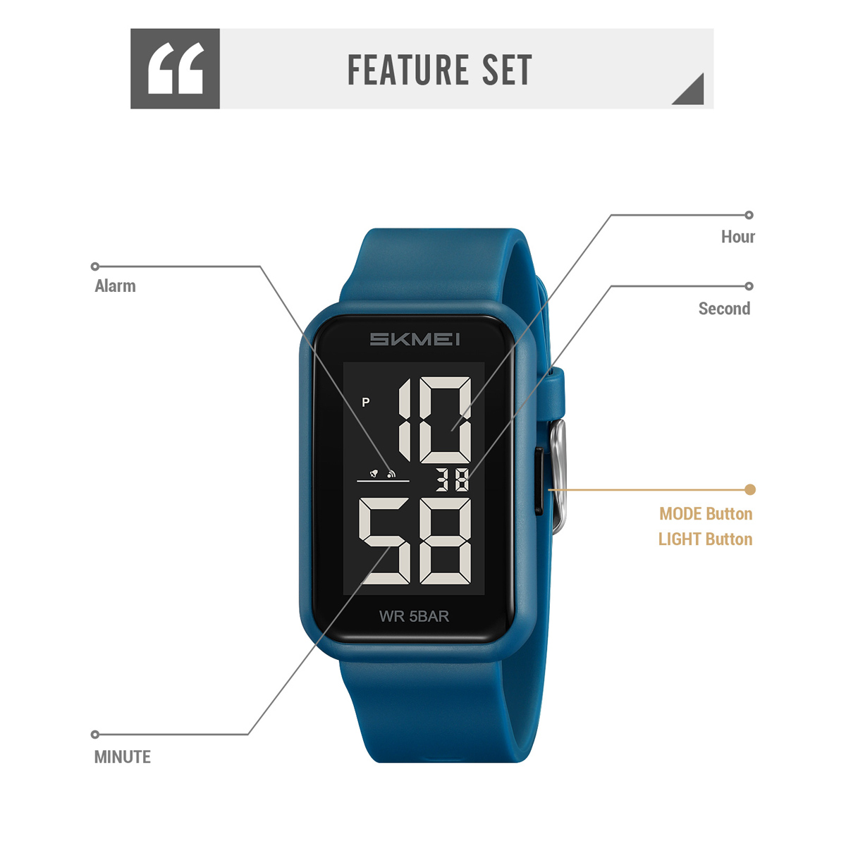 SKMEI 2510 Fashion Simple Sport Watch Men Watches Alarm