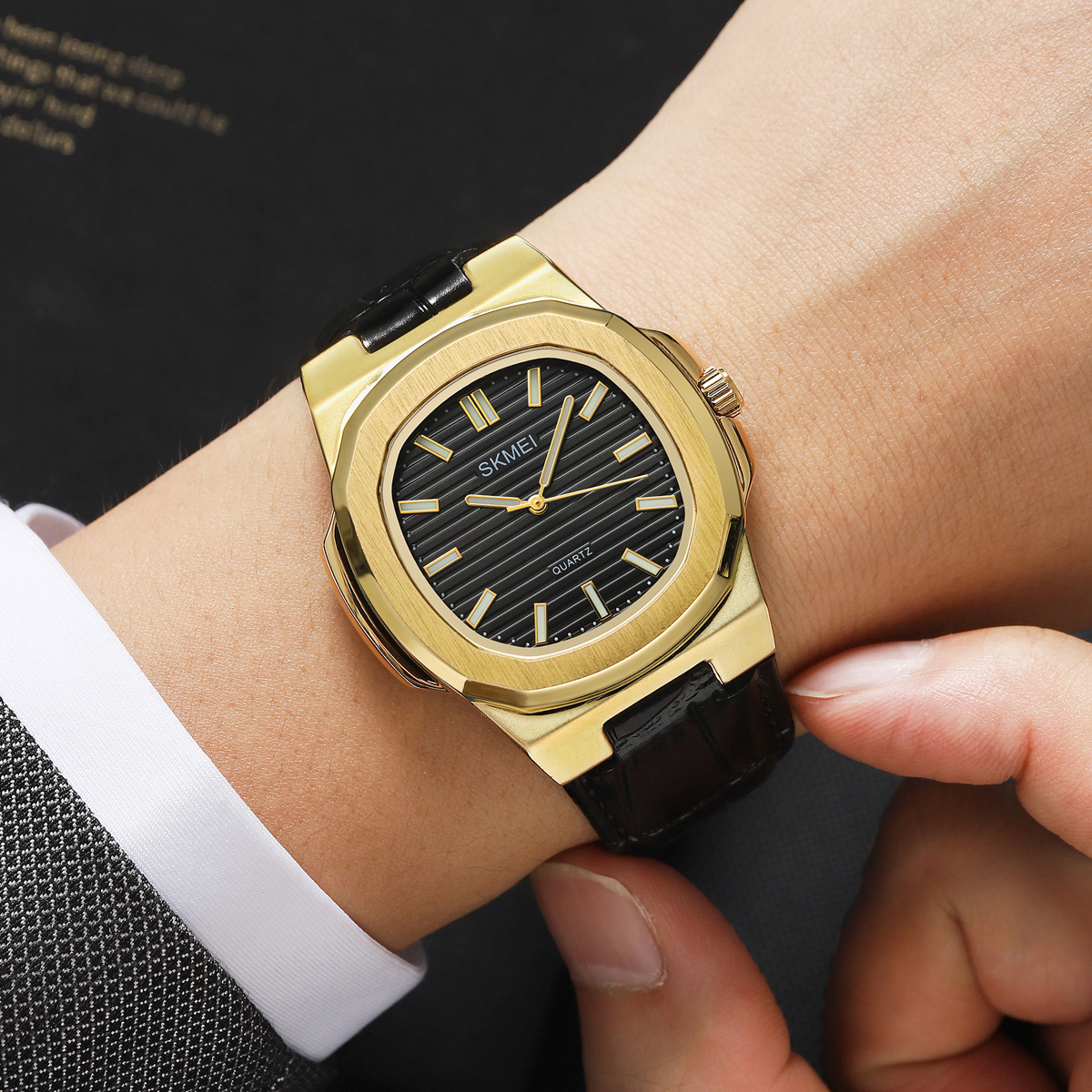 Fashion Watch SKMEI 2512 Quartz Watch Genuine Leather Band