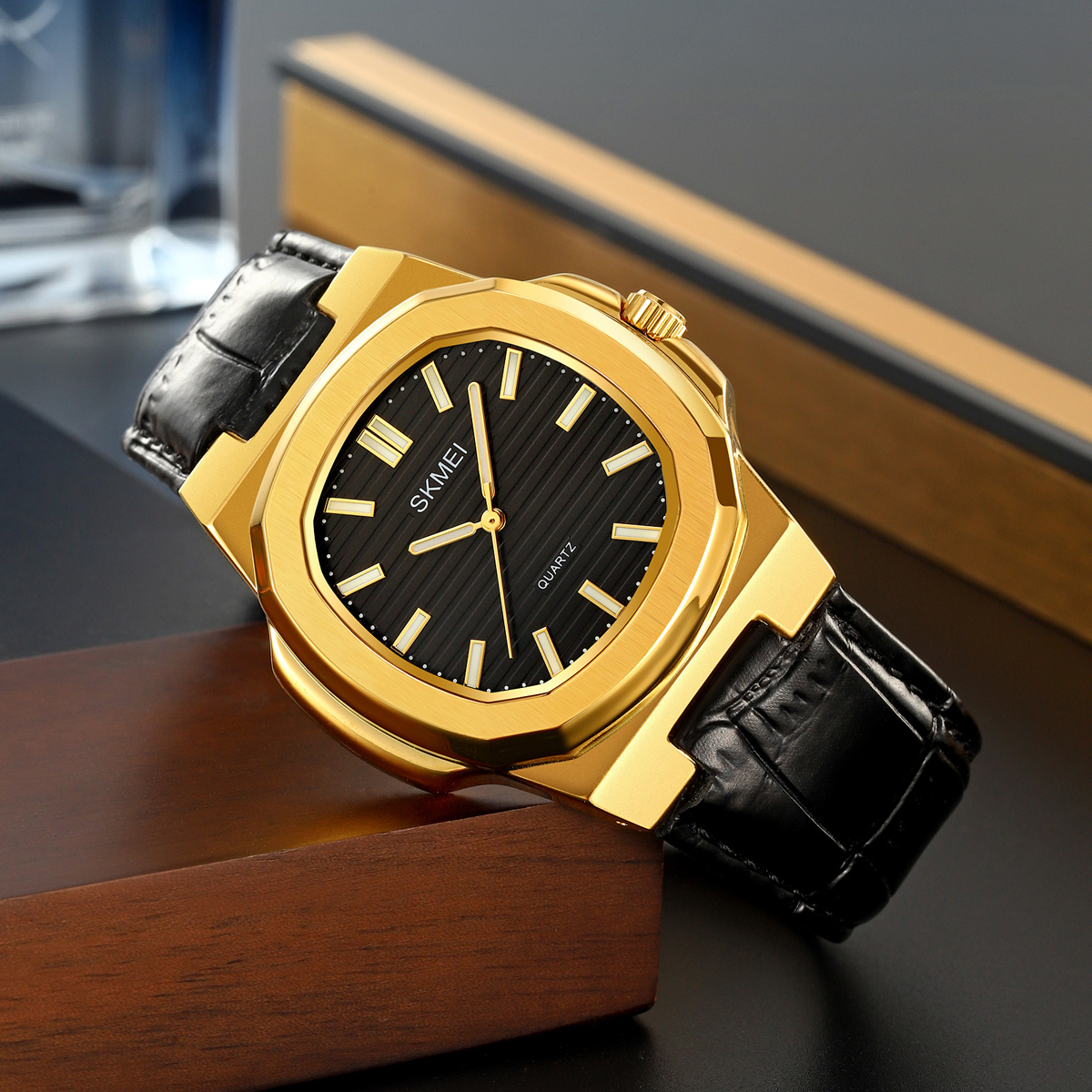 Fashion Watch SKMEI 2512 Quartz Watch Genuine Leather Band