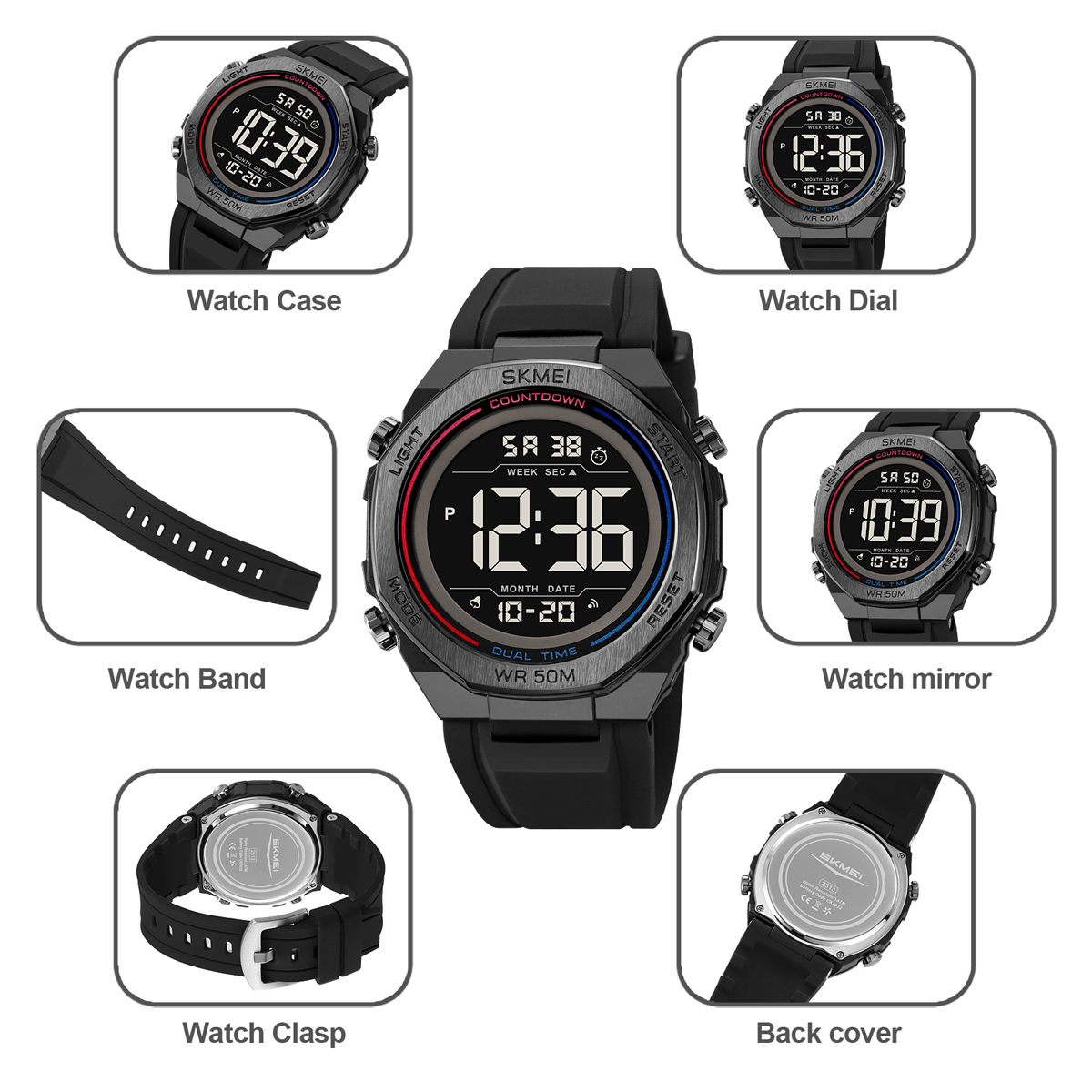 Relojes SKMEI 2513 Brand Wholesale Men Luxury Fashion Electronic Digital Watch