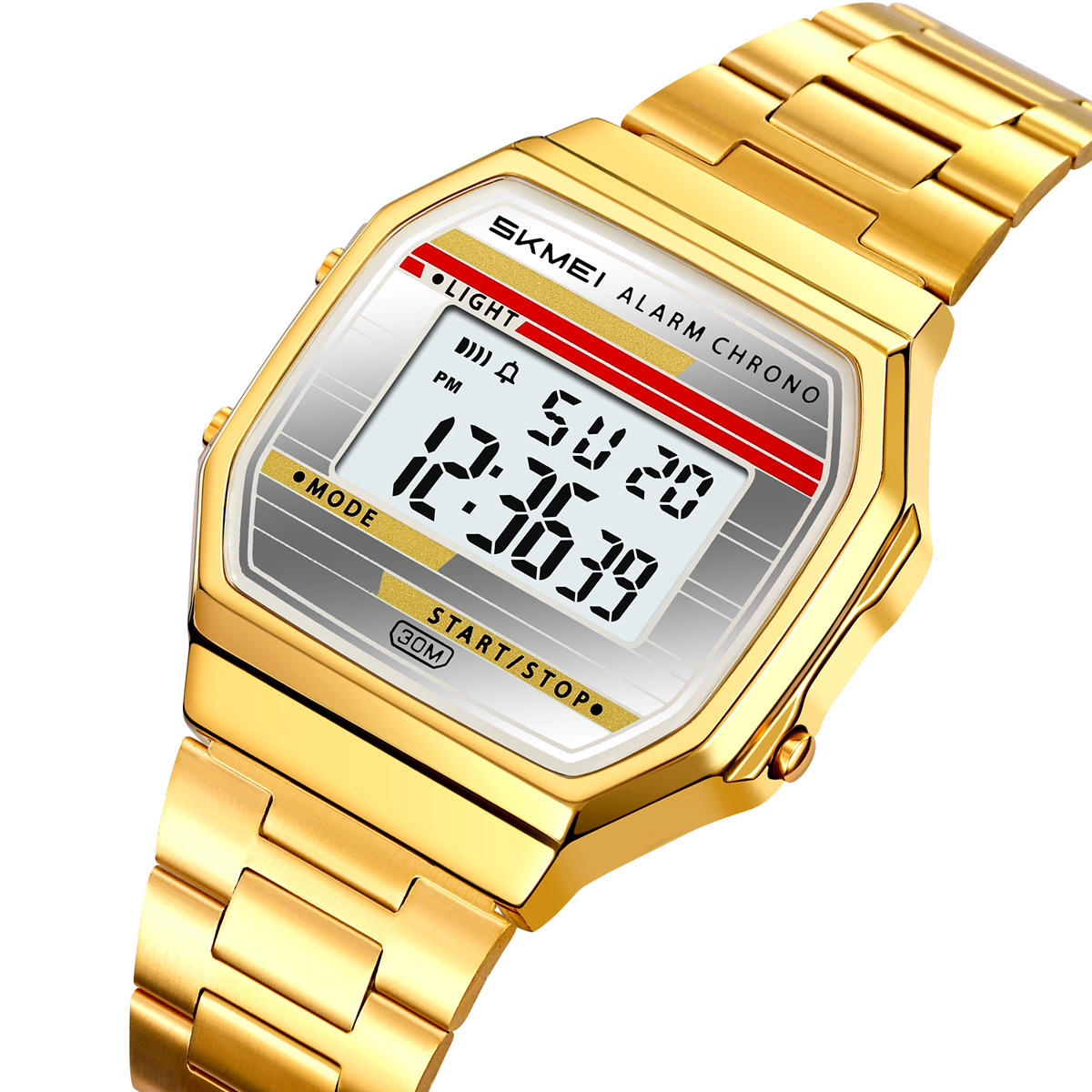 SKMEI 2514 Man Digital Watch Stainless Steel Band Water Proof Calender Watch Manufacturer