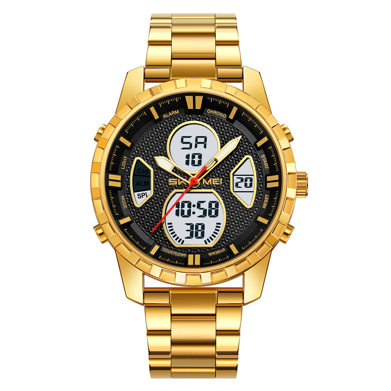 SKMEI 2516 METAL ANALOG DIGITAL WATCH WHOLESALE