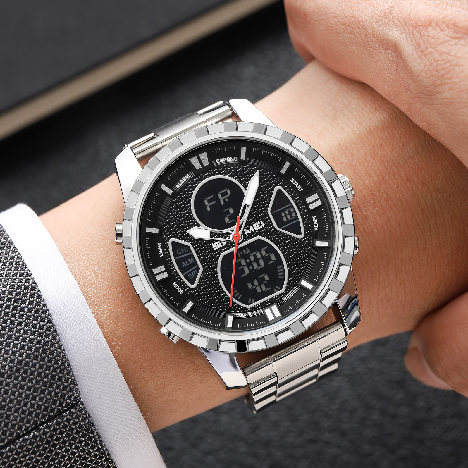 SKMEI 2516 METAL ANALOG DIGITAL WATCH WHOLESALE
