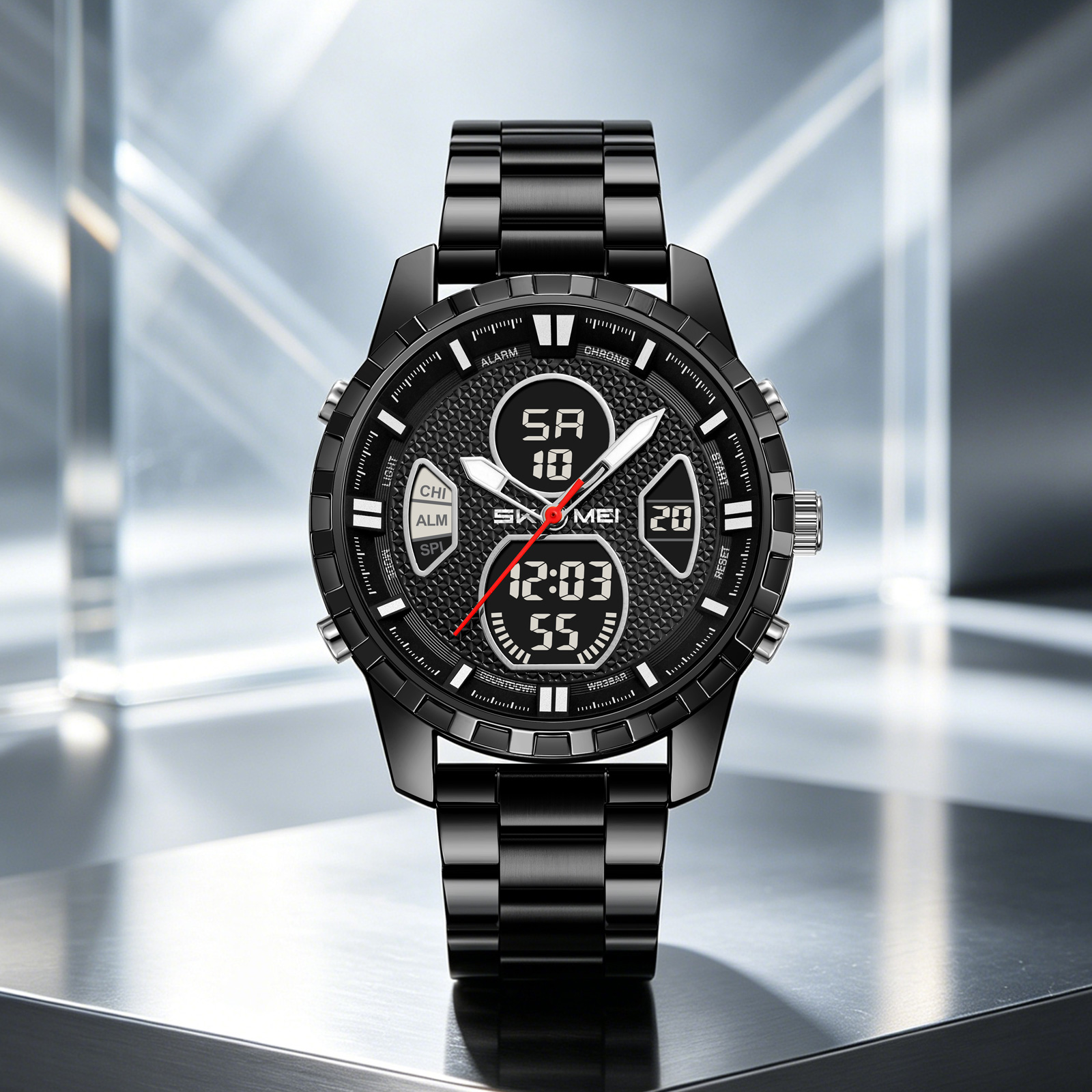 SKMEI 2516 METAL ANALOG DIGITAL WATCH WHOLESALE